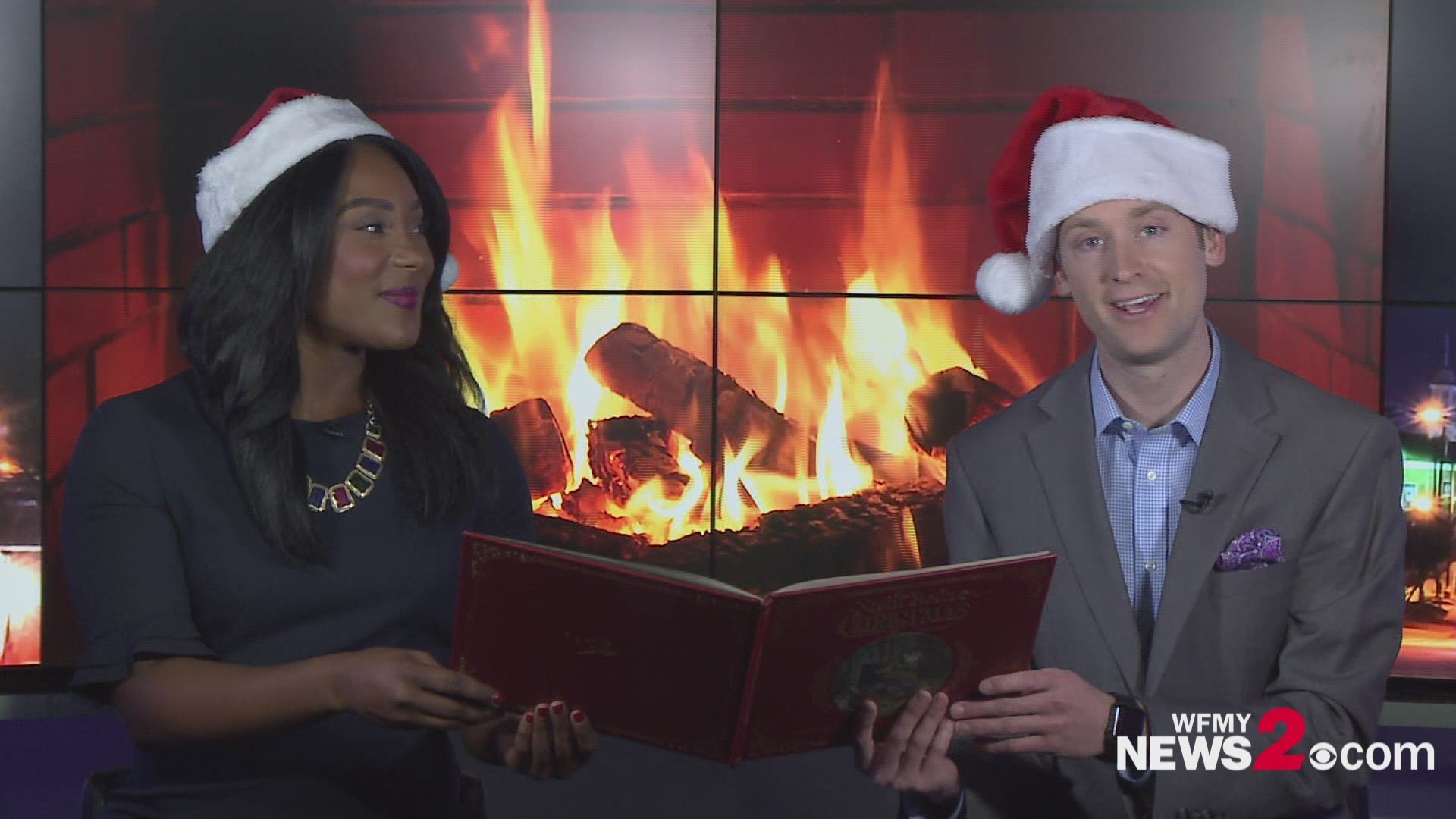 WFMY News 2's Christian Morgan and Taheshah Moise read the Night Before Christmas.