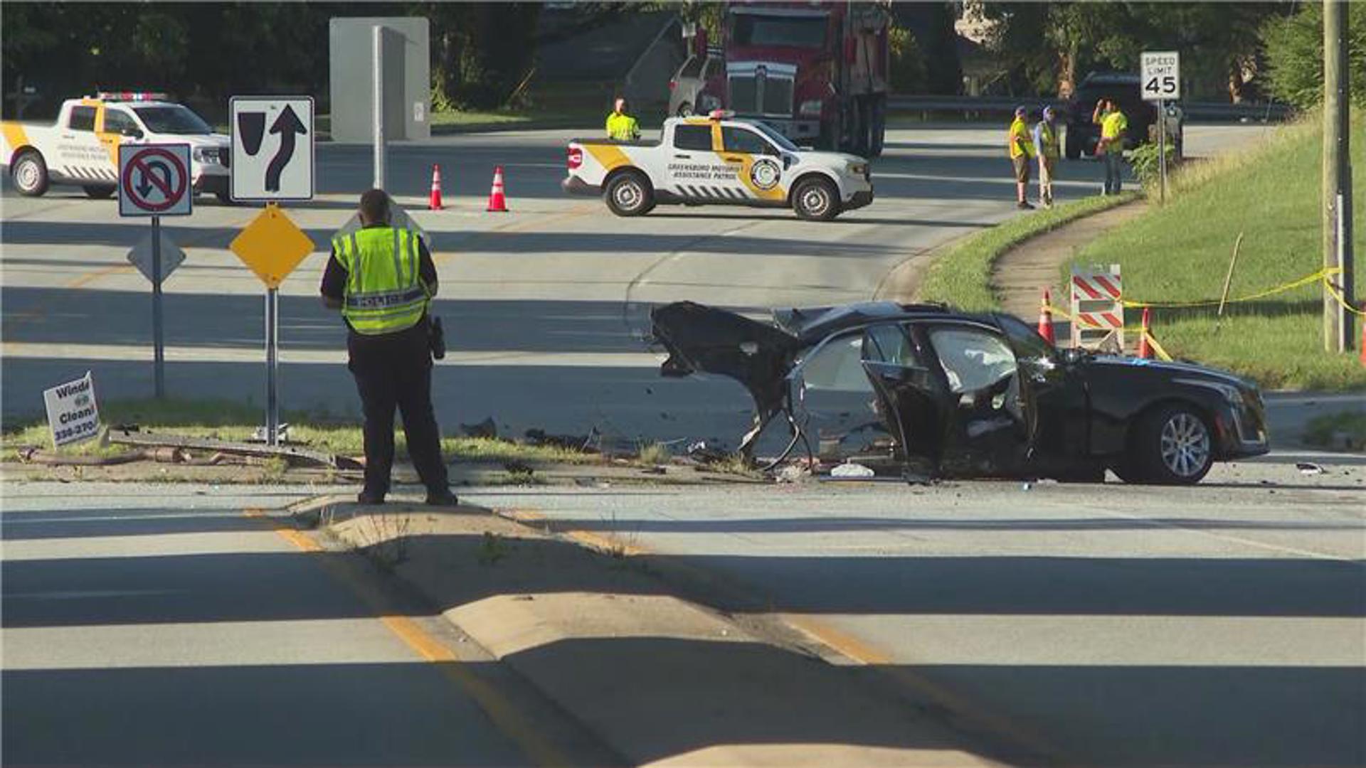 The two-vehicle crash shut down northbound lanes of Fleming Road. Our crews saw a mangled-up car at the scene.