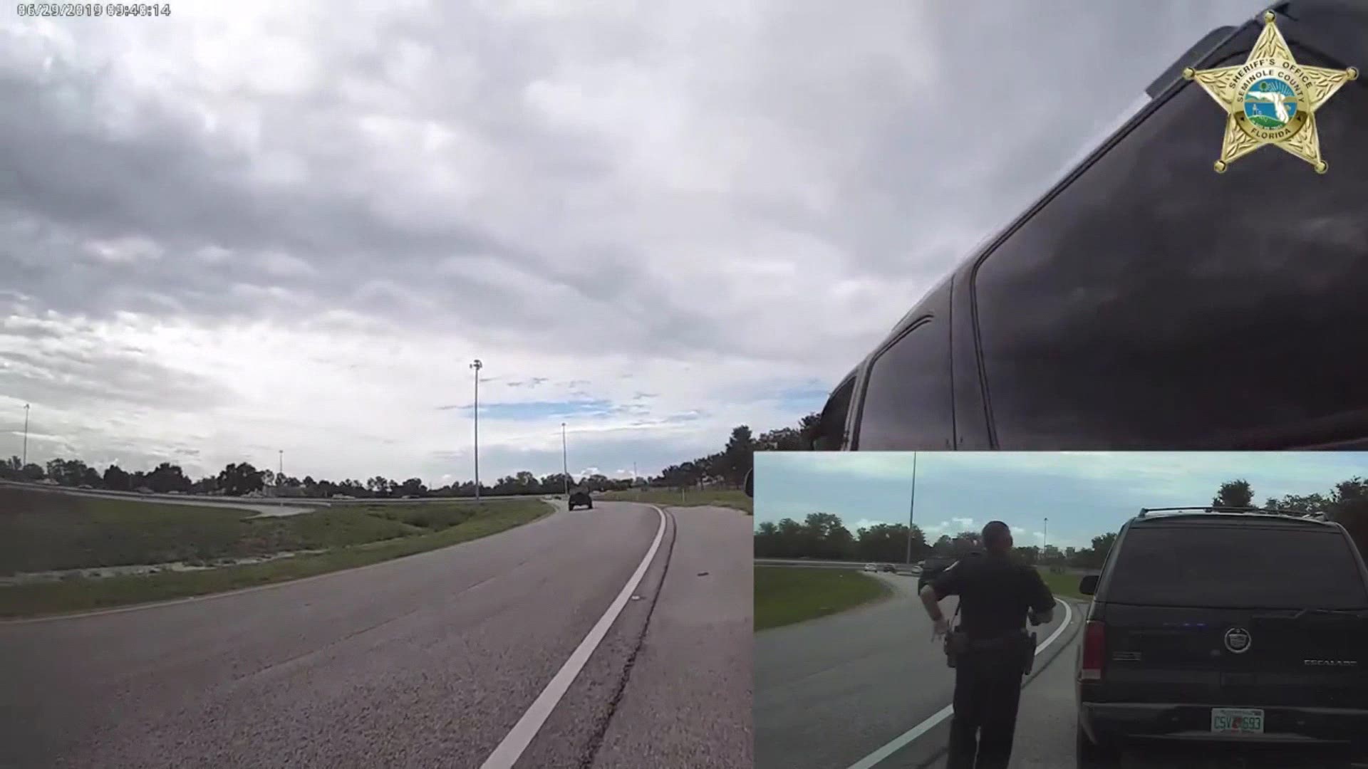 Seminole County Sheriff's Office in Florida shared bodycam video of a police officer, Deputy Blais’s traffic stop on Saturday. It was a routine traffic stop that quickly turned violent. The deputy was dragged on Heathrow/Lake Mary at I-4 and 46A. Deputy Blais was treated and released for non-life threatening injuries. The suspect was apprehended later that afternoon.