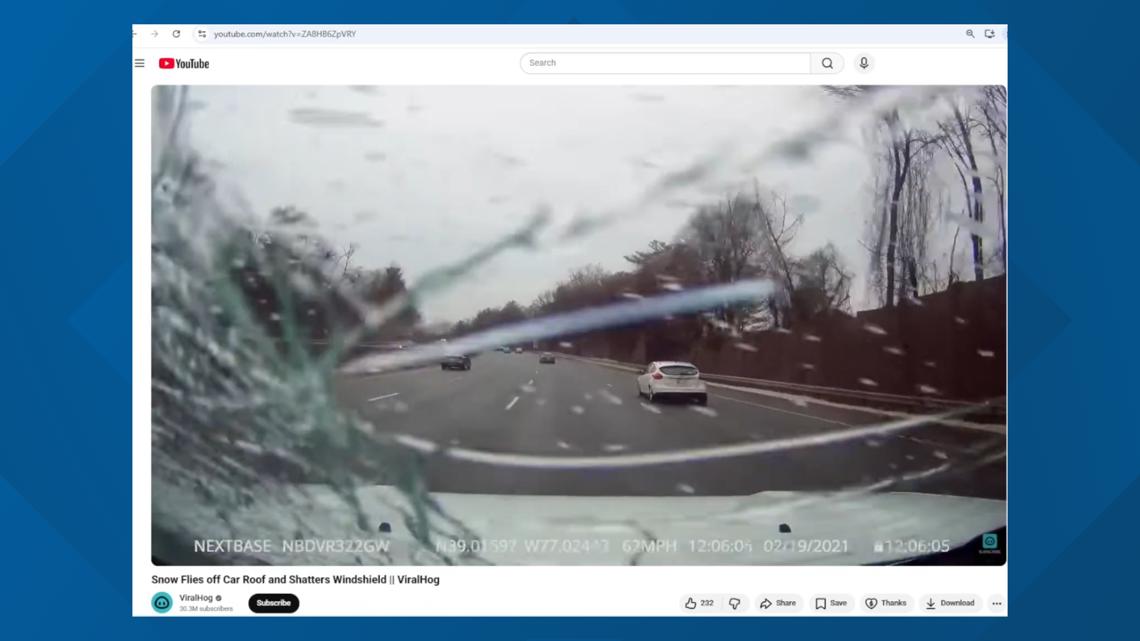 Will your car insurance pay if your car gets hit by flying ice or snow from another driver?