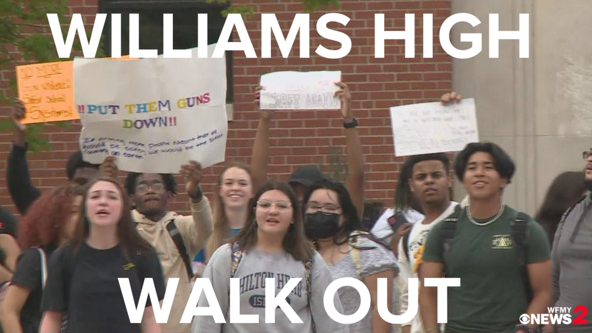 Students at Williams High School walked out to demand action on gun violence. The walkout happened right after the school went on lockdown for a possible gun.