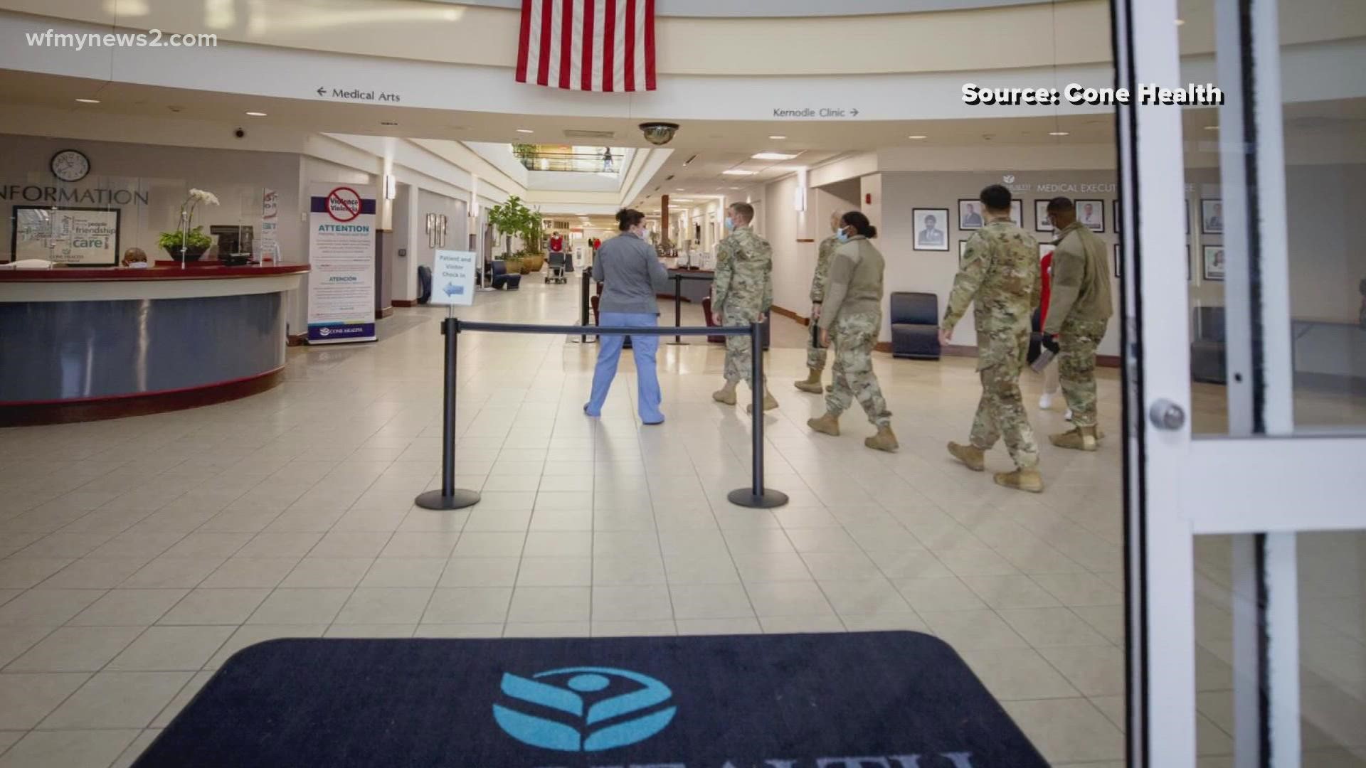 Alamance Regional needed a few more people to help with tasks around the hospital. The North Carolina National Guard came to the rescue.