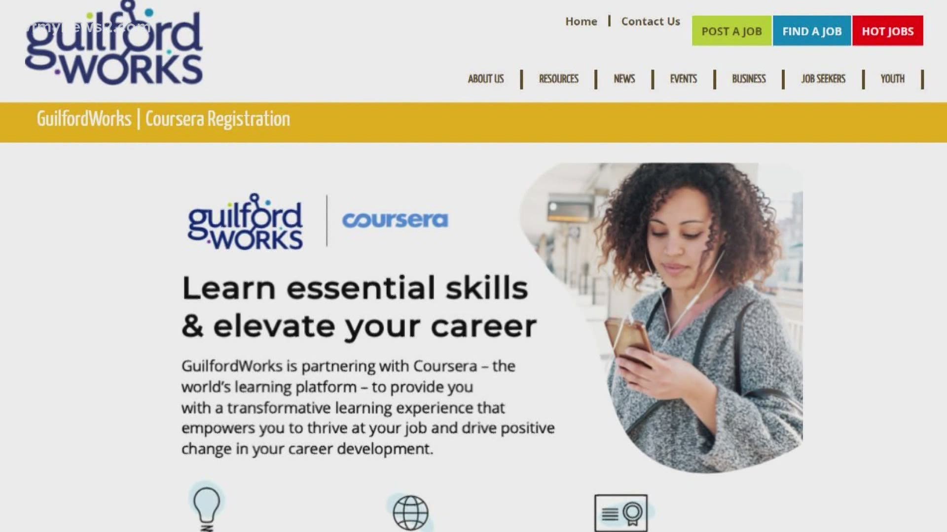 Guilfordworks is offering free self-guided online courses for unemployed or furloughed workers. More than 3,000 courses are being offered to workers.