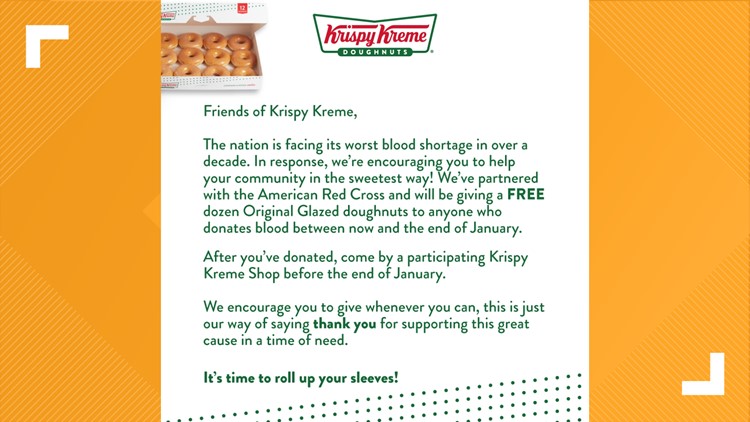 FREE Krispy Kreme doughnuts! Just go donate blood!