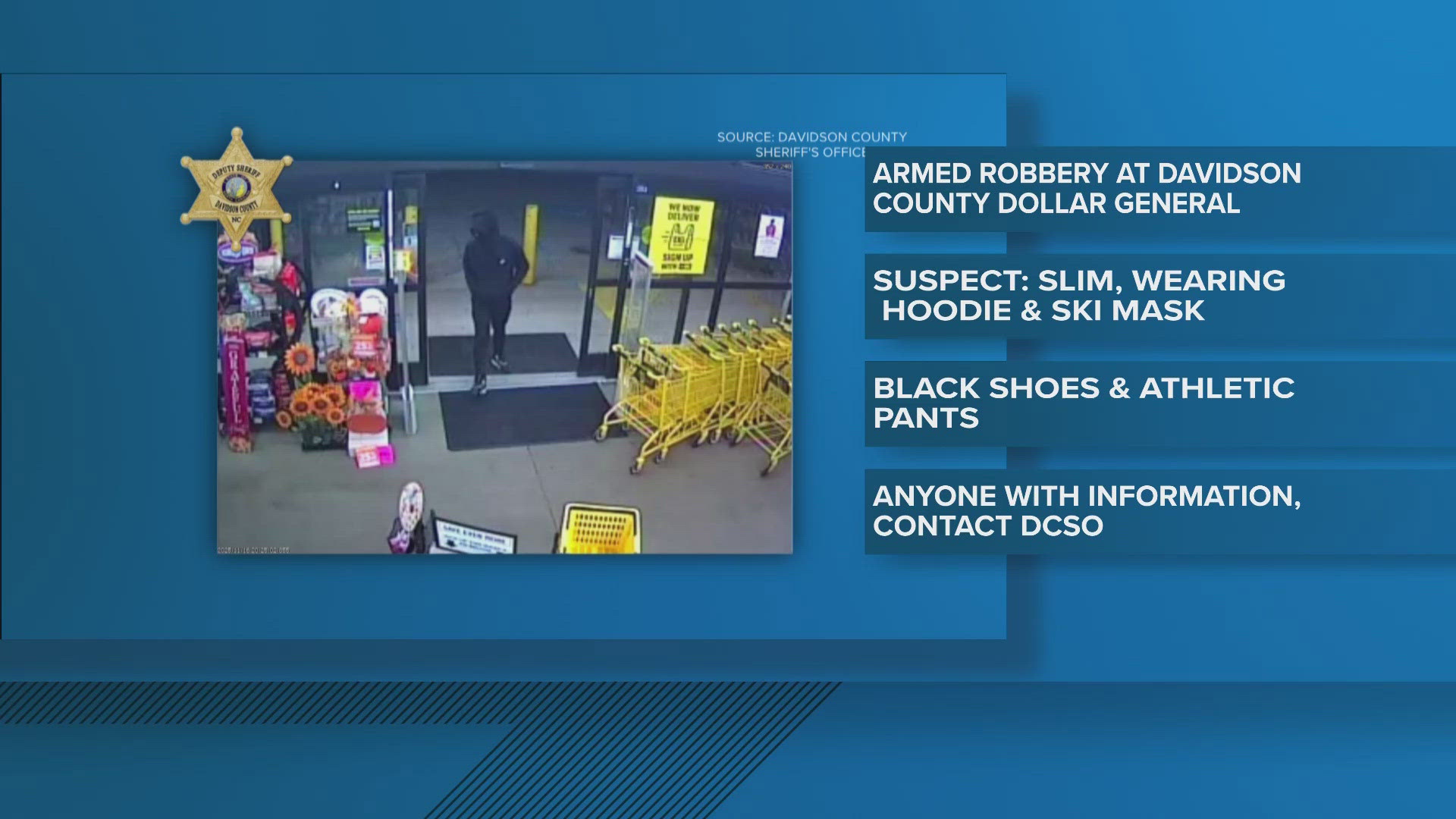Davidson County deputies looking for Dollar General armed robbery ...