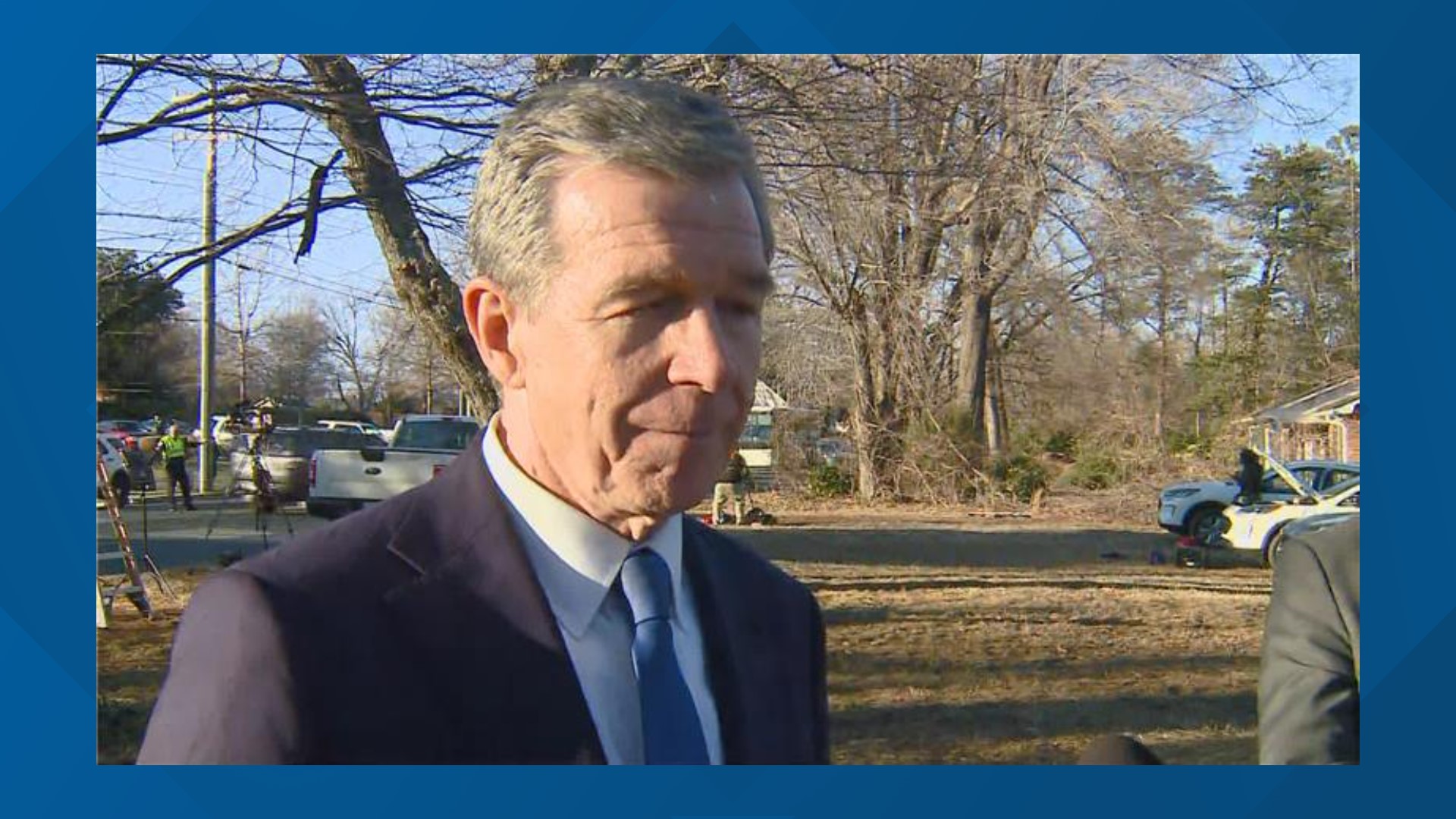 Gov. Roy Cooper paid his respects to the fallen Greensboro officer.