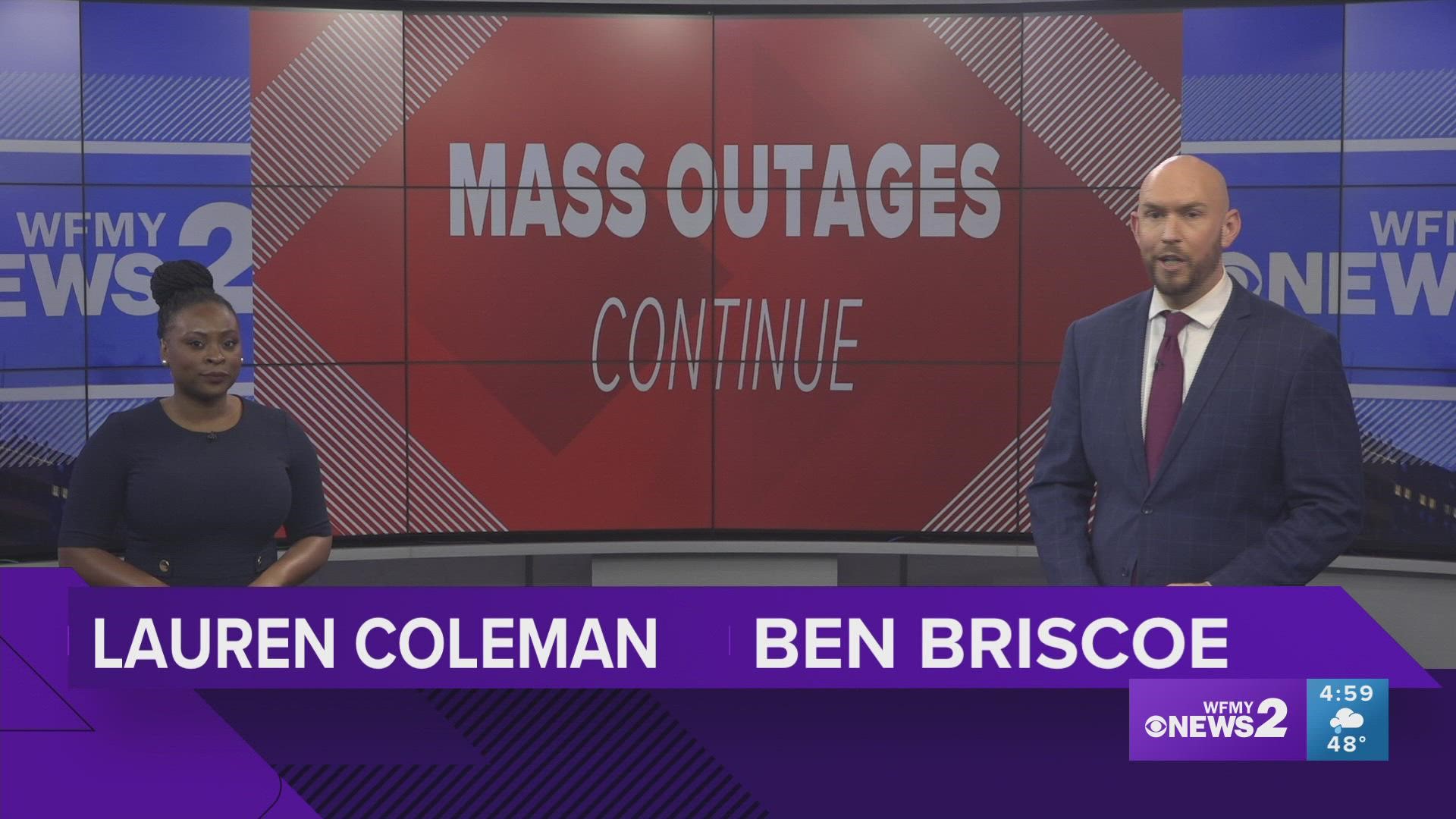 Tens of thousands have not had power since an attack on two energy stations in Moore County, crippling its power grid.