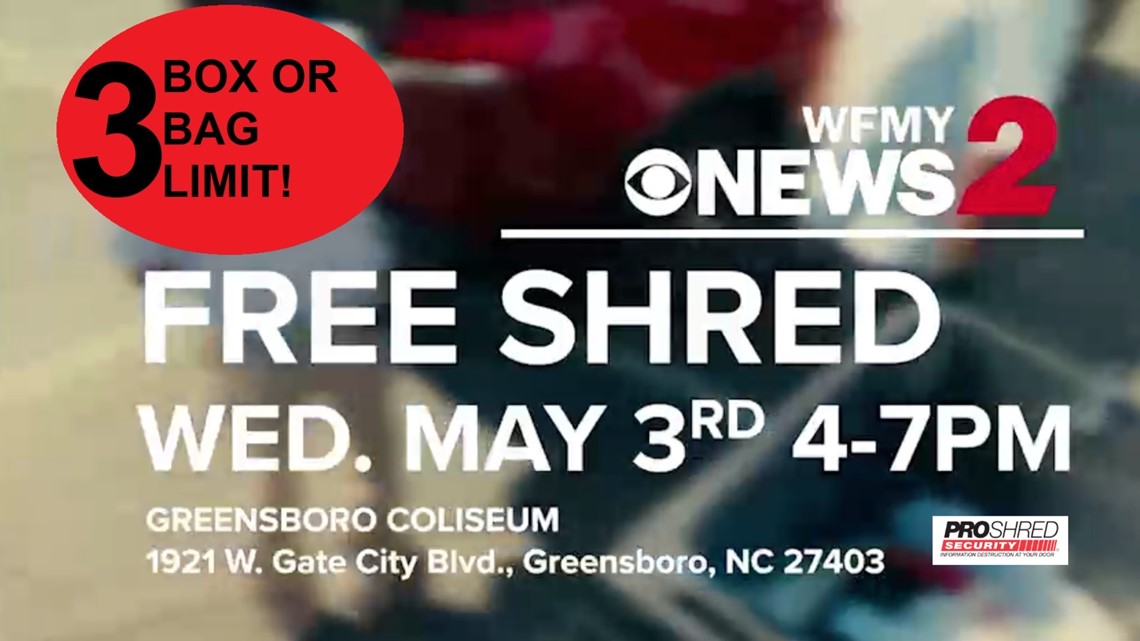 Protect your identity Free shred event in Greensboro May 3,2023