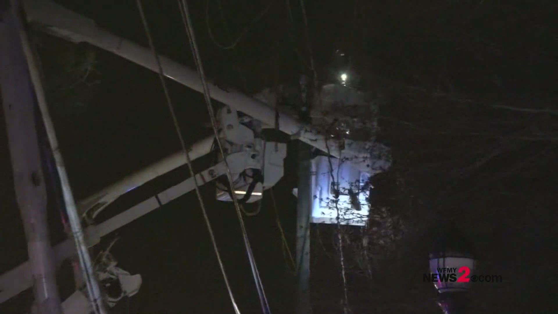 Duke Energy crews are working to restore power to more than 300 customers in Guilford county.