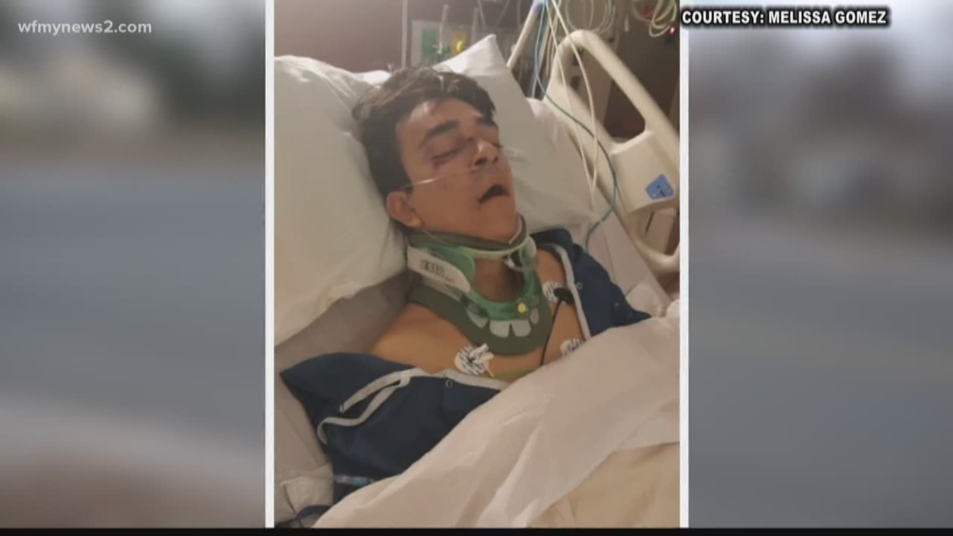 A Triad teenager almost had his leg amputated after a driver hit him and sped off.