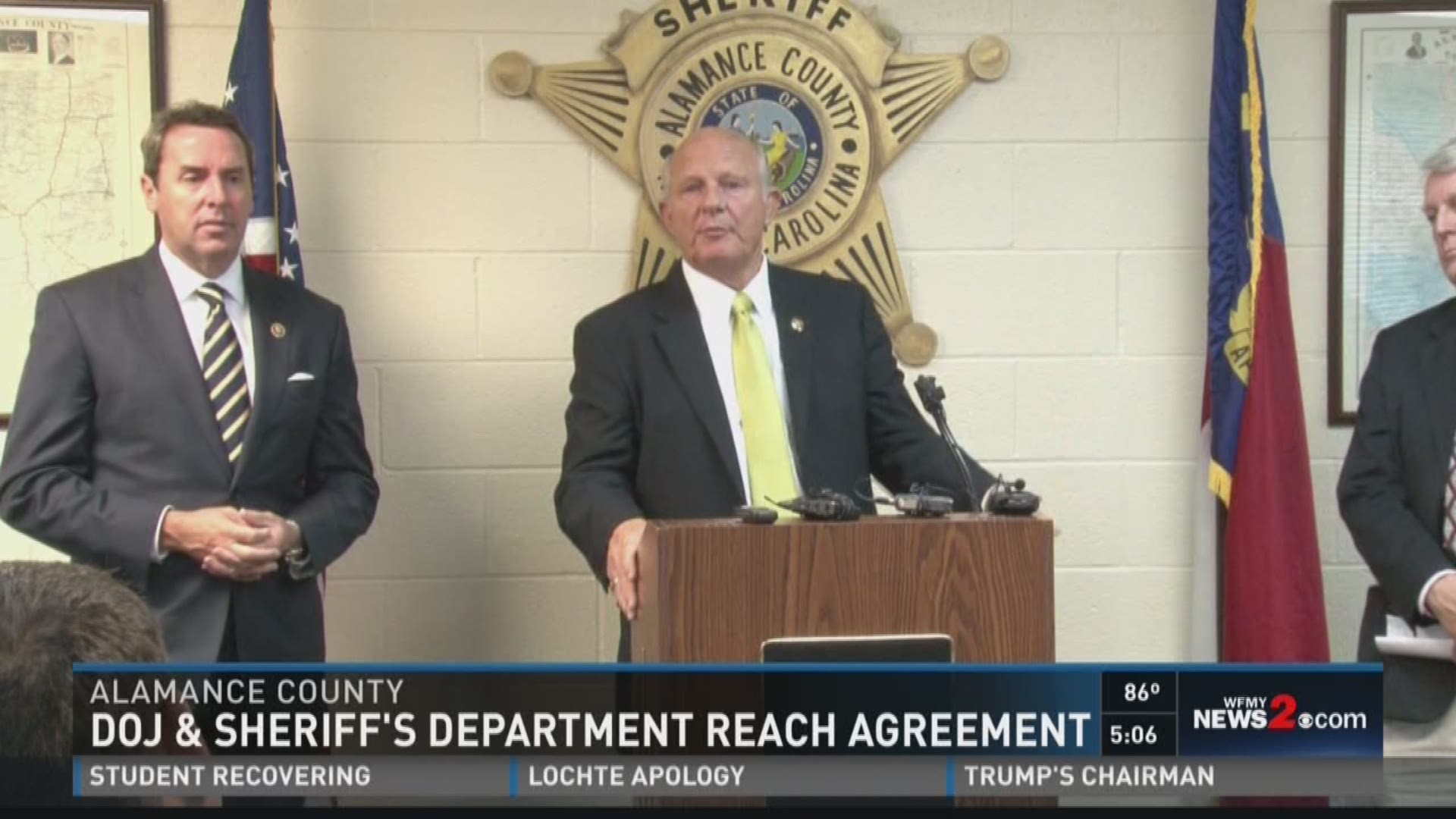 Alamance Co. Sheriff Discusses US DOJ Agreement