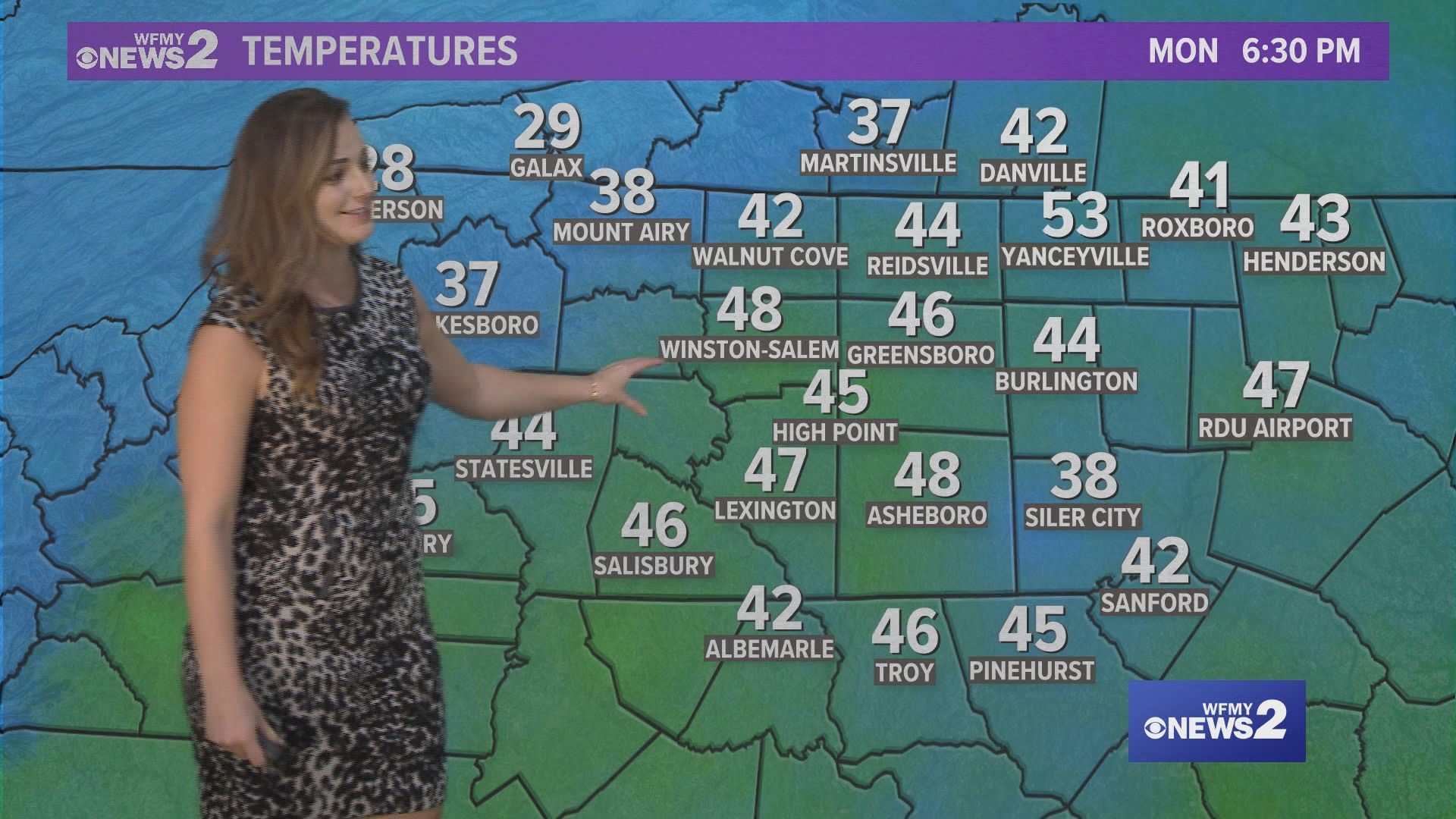 Greensboro weather Monday evening forecast for November 27, 2023