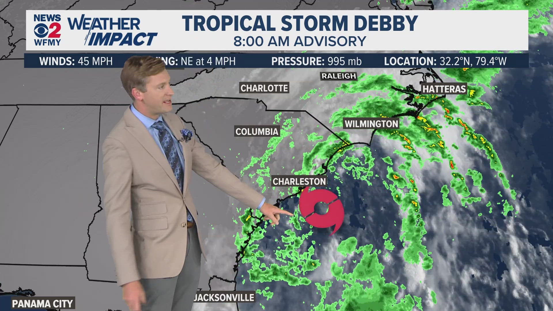 Here's a look at the latest forecast for Tropical Storm Debby after the latest weather advisory.