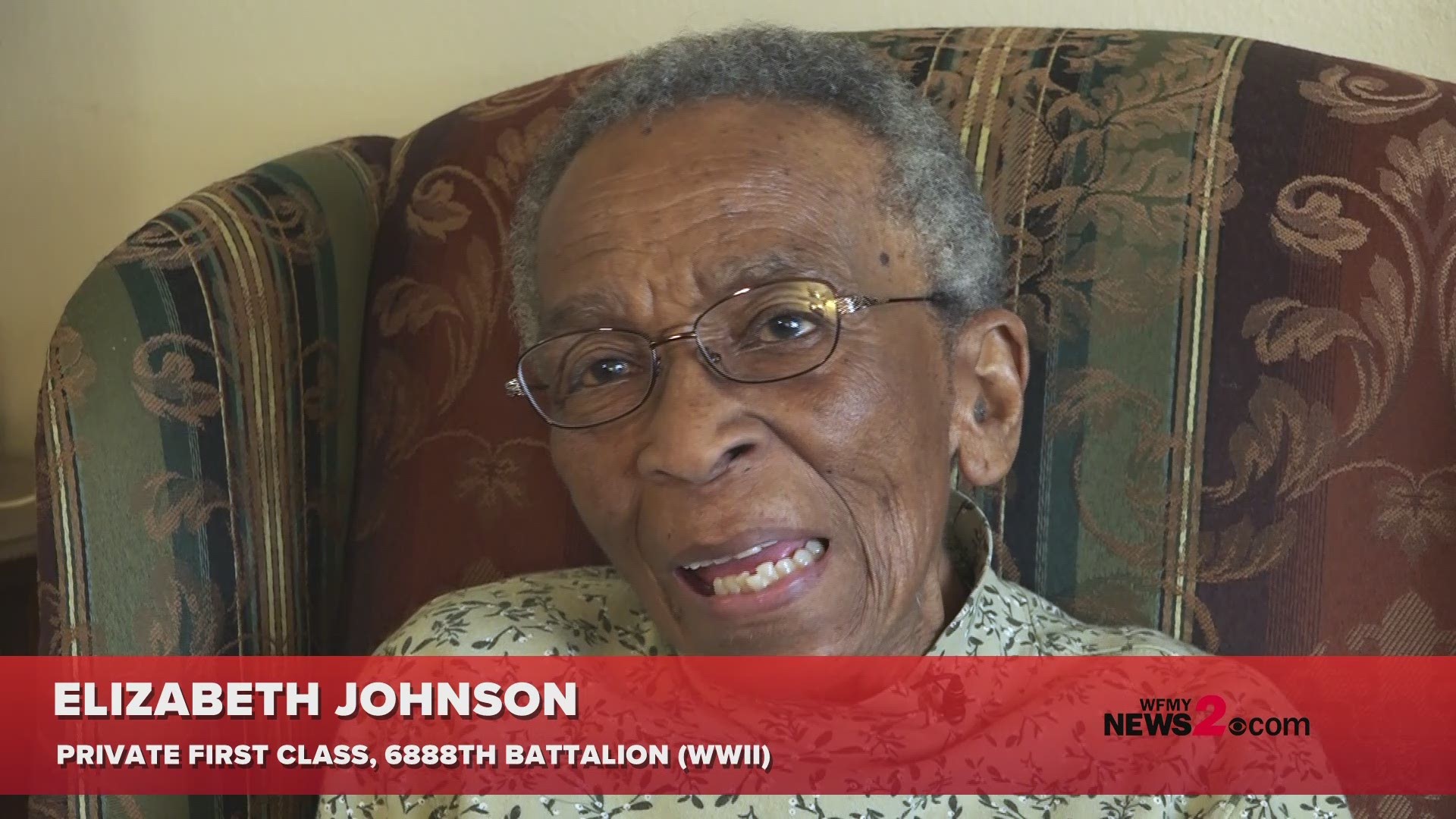 The 6888th battalion was the first and only all-black, all-women battalion in World War II. Private First-Class Elizabeth Johnson of Elkin, N.C. was one of the women in the battalion and one of the few still living today.
