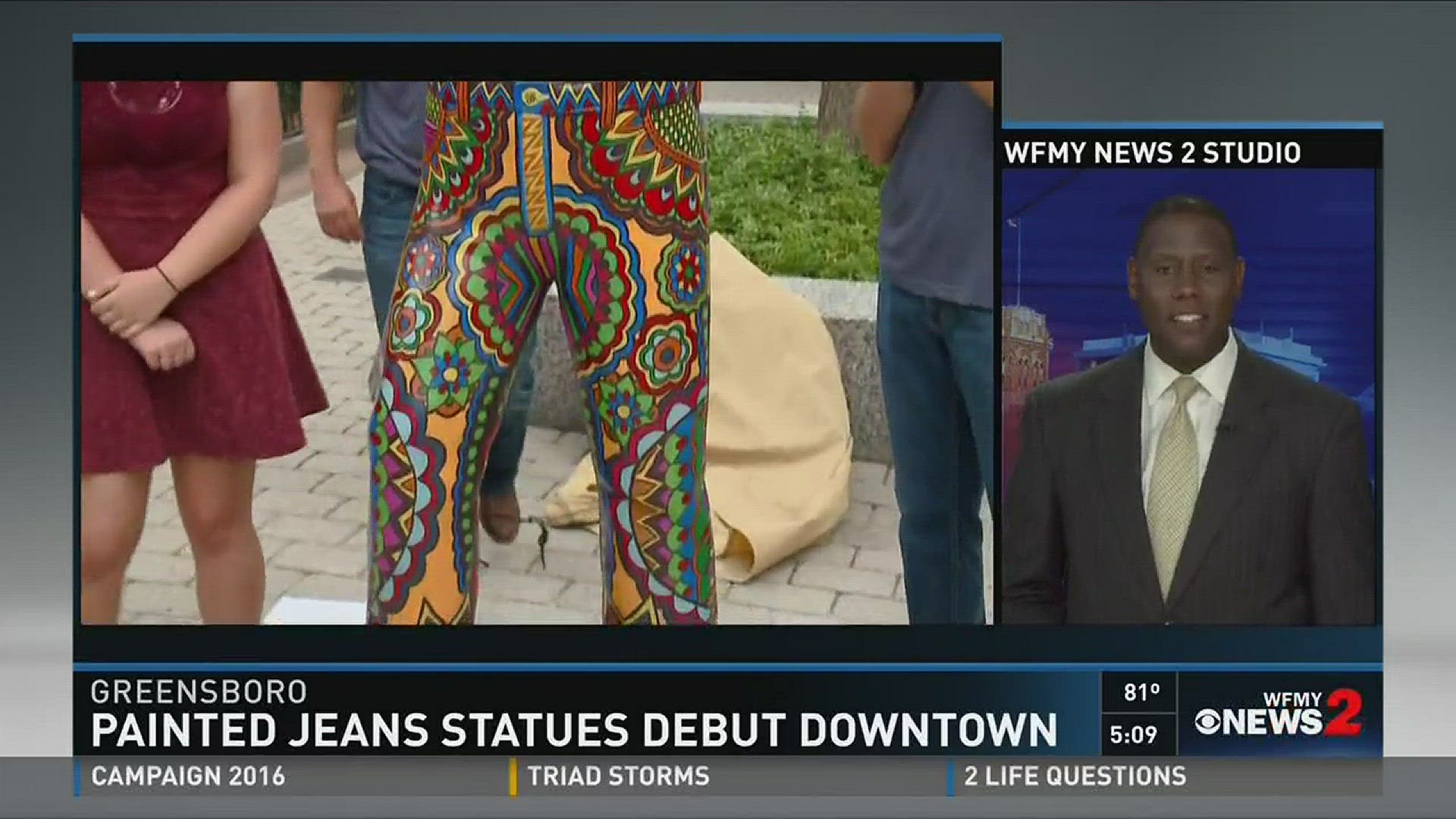 Painted Jeans Statues Debut Downtown