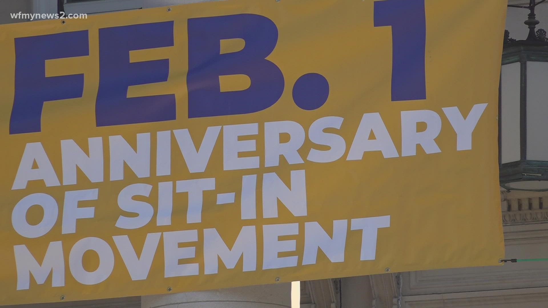 Students from around Greensboro marched to celebrate the 62nd anniversary of the Greensboro sit-in movement