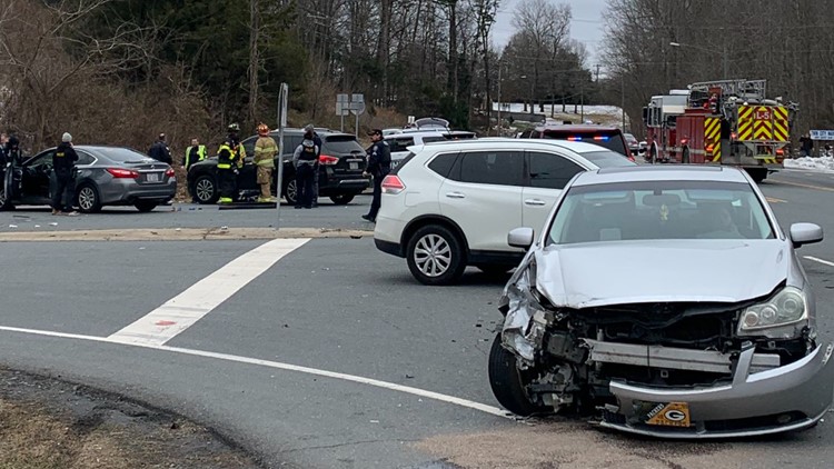 Crash closes intersection in Winston-Salem