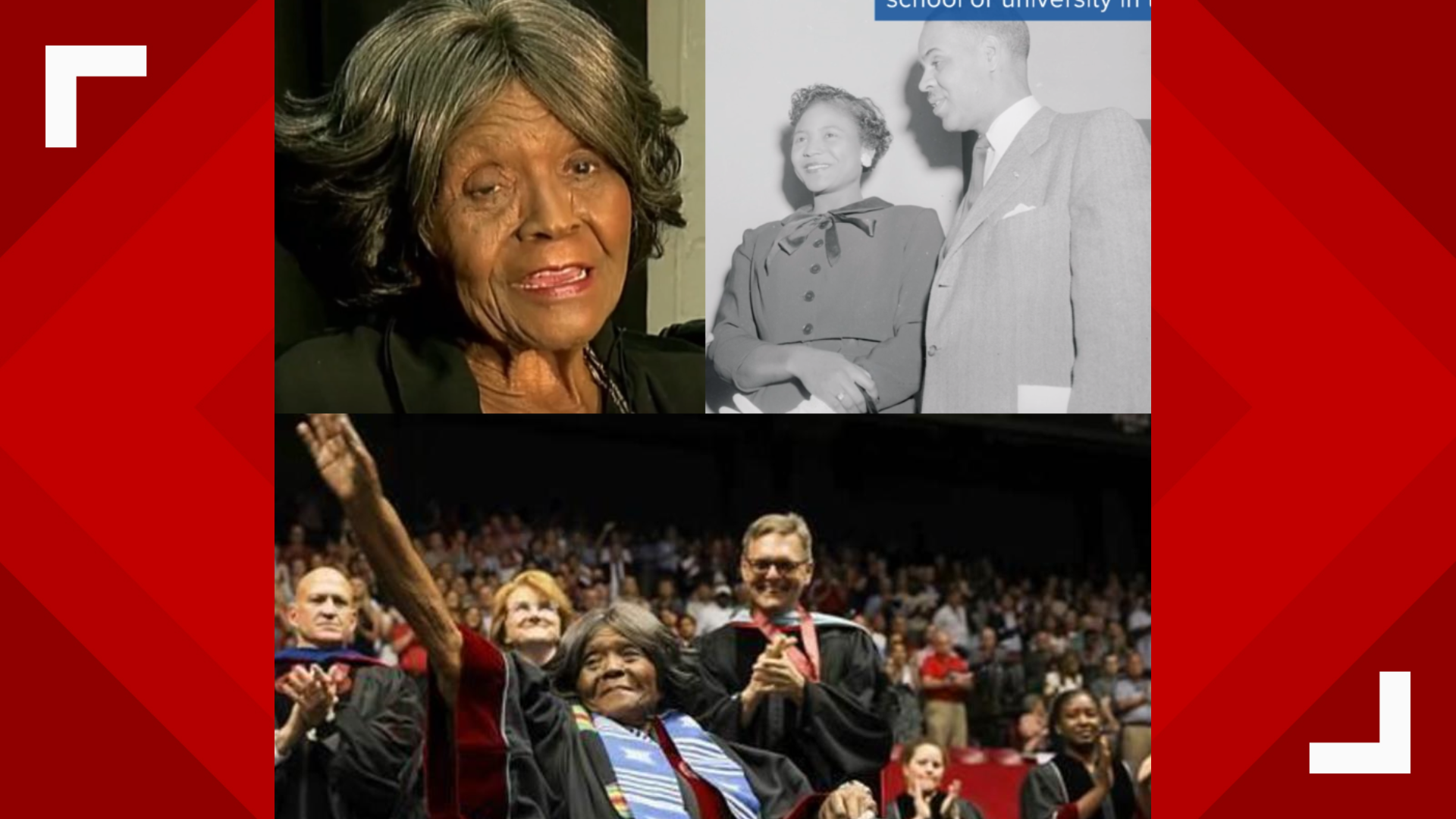 University of Alabama's first black student, Autherine Lucy Foster was ousted after 3 days, 63 years later she receives honorary degree.