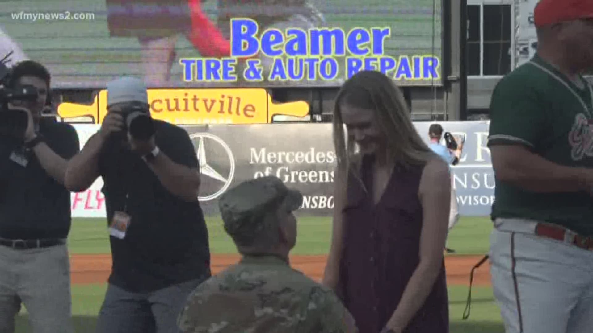 GSO Soldier Proposes At Hoppers Game