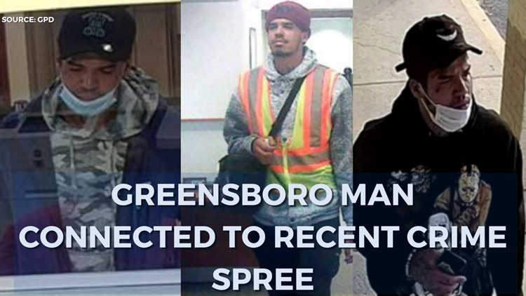 Man arrested on Lees Chapel Rd. connected to crime spree, including 2 bank robberies and Family Dollar fire, Greensboro police say