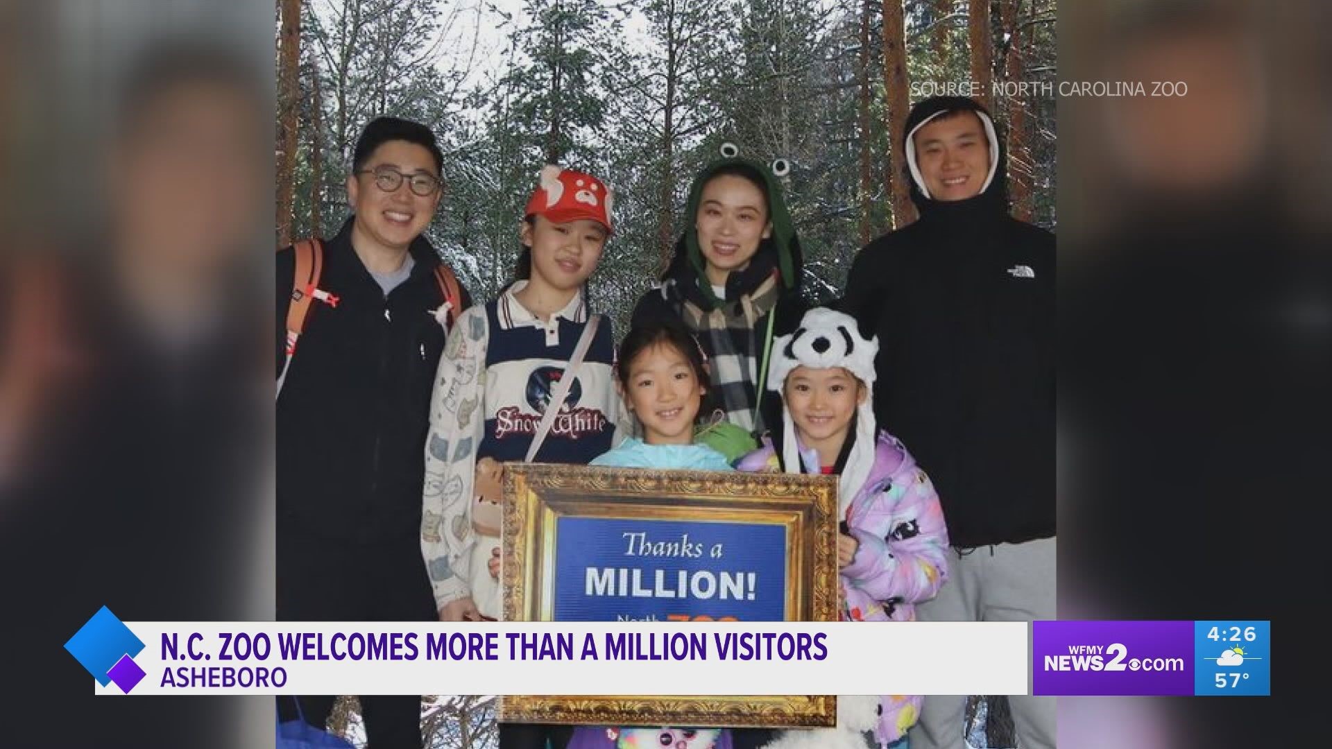 The NC Zoo is celebrating a major milestone with its one-millionth visitor.