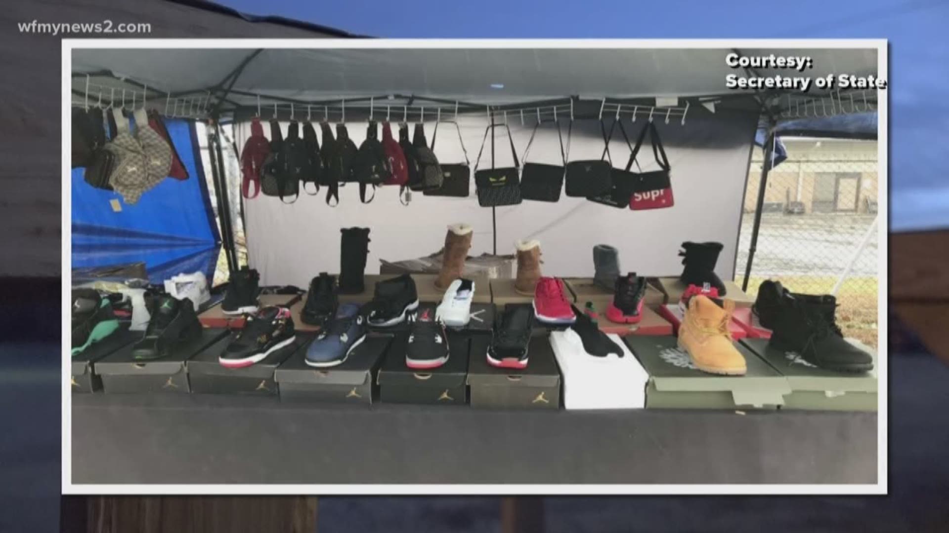 Fake Air Jordans, Ugg boots, Rolex watches, Gucci handbags and pirated CDs and DVDs.
All had an estimated retail value of $460,000.