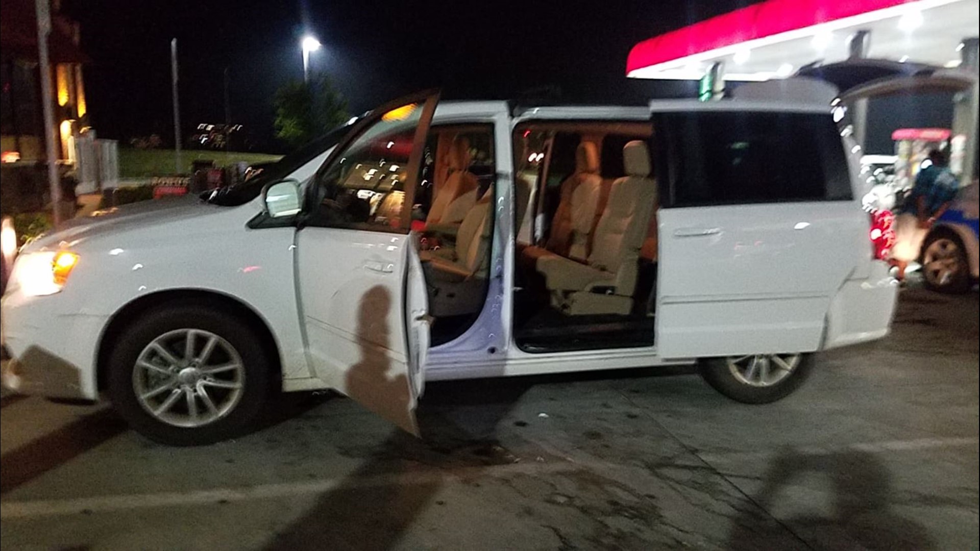 A Guilford county family found their stolen van at a Thomasville gas station - police say the criminals were still inside.