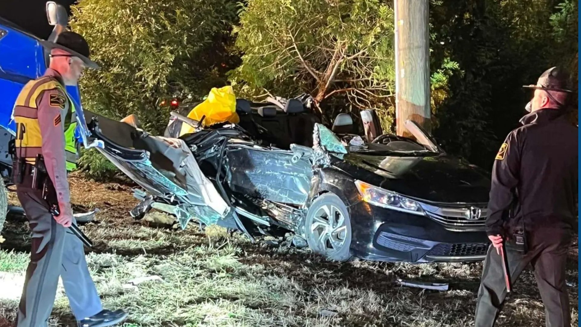 I-40 Crash, Car Slammed Into Utility Pole | Wfmynews2.com