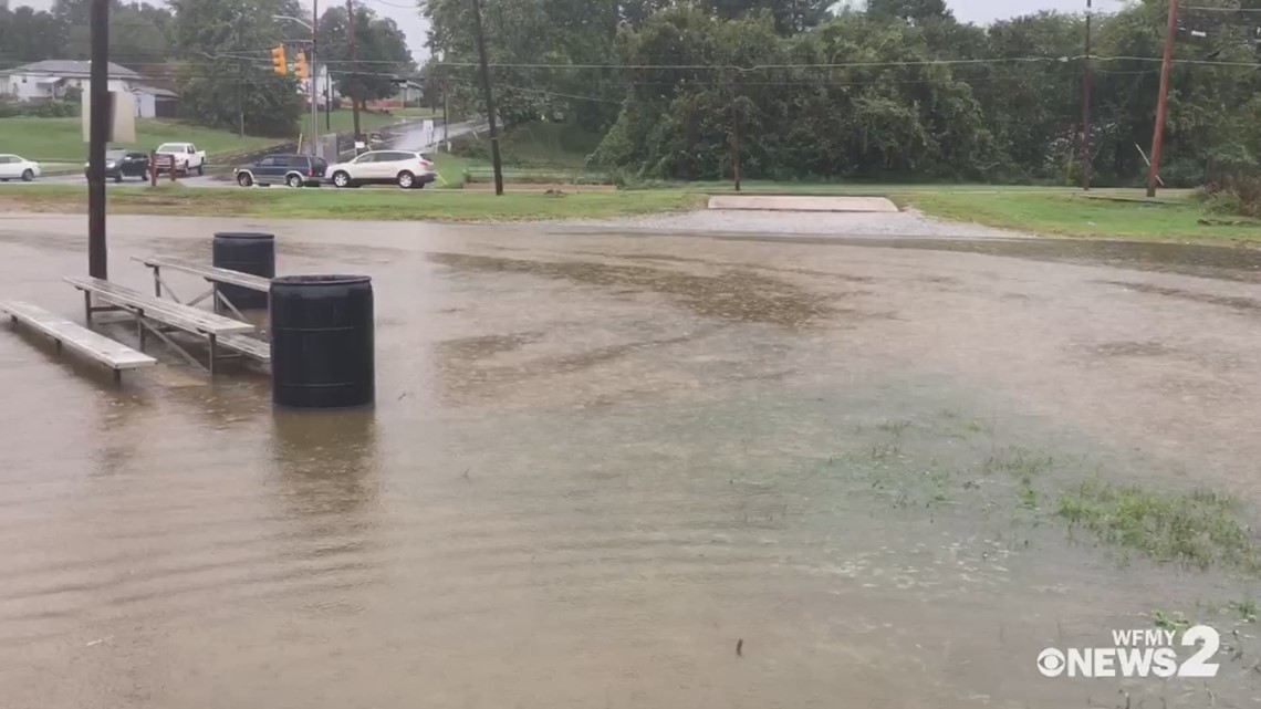 Flooded Baseball Field In Greensboro | wfmynews2.com