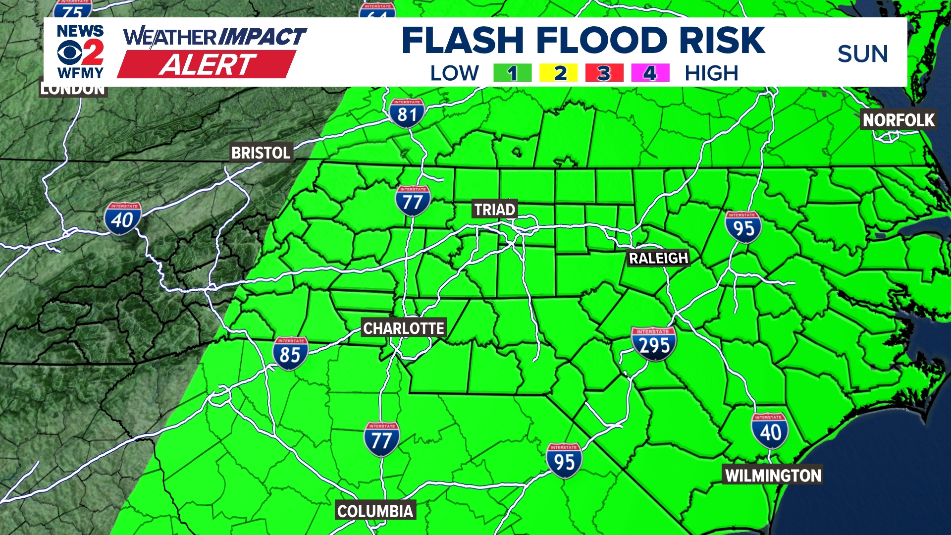 Weather Impact Alert: Severe storm chances increase Sunday | wfmynews2.com