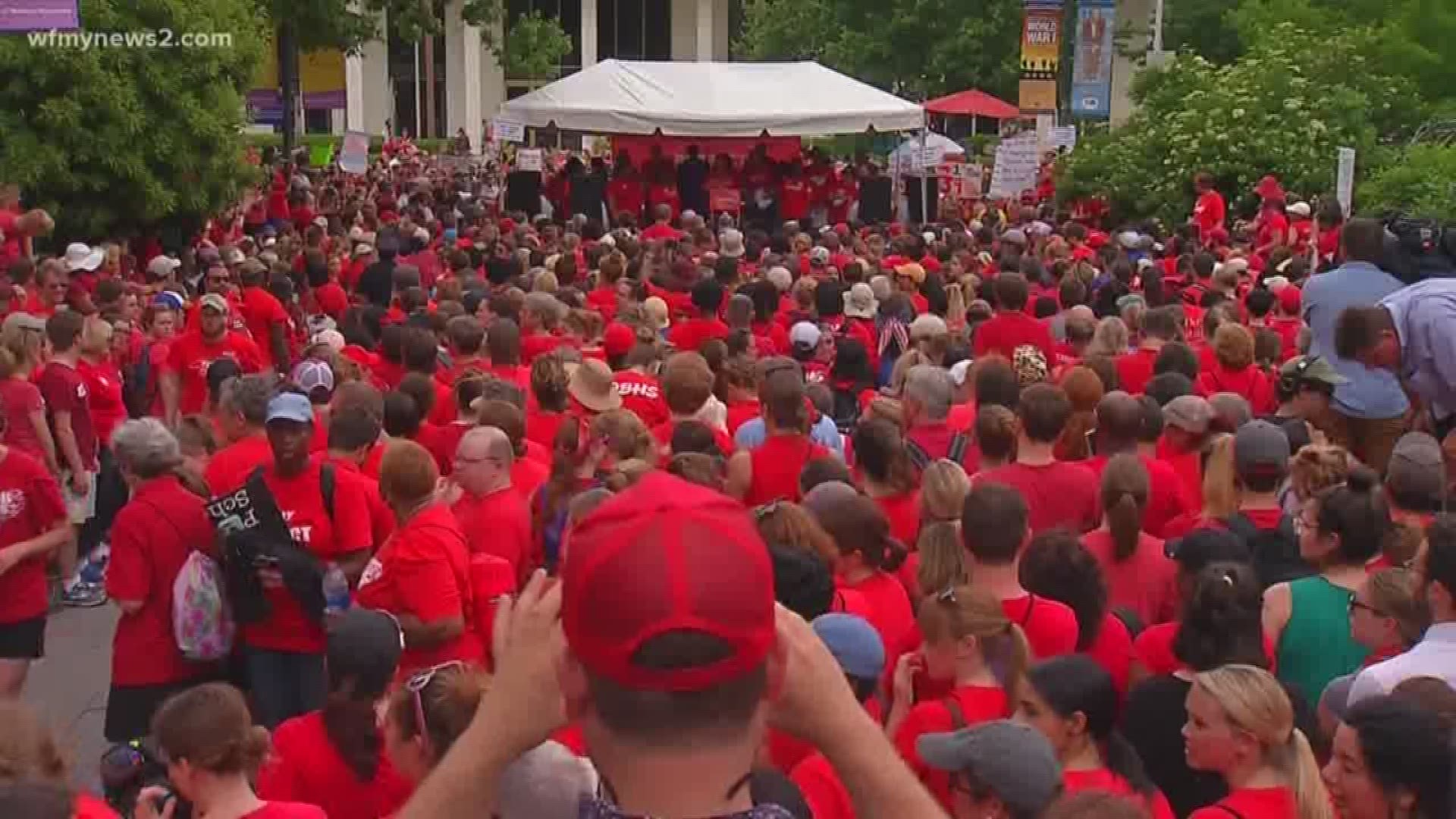 Thousands Of Teachers Rally In Raleigh