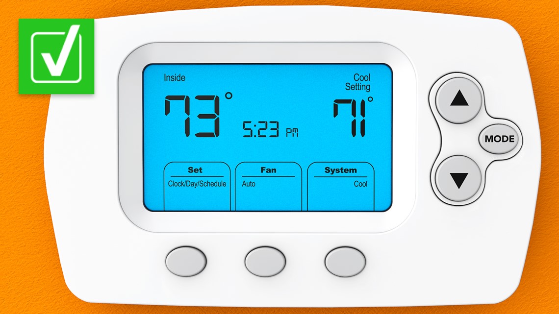 The difference between indoor and outdoor temperatures