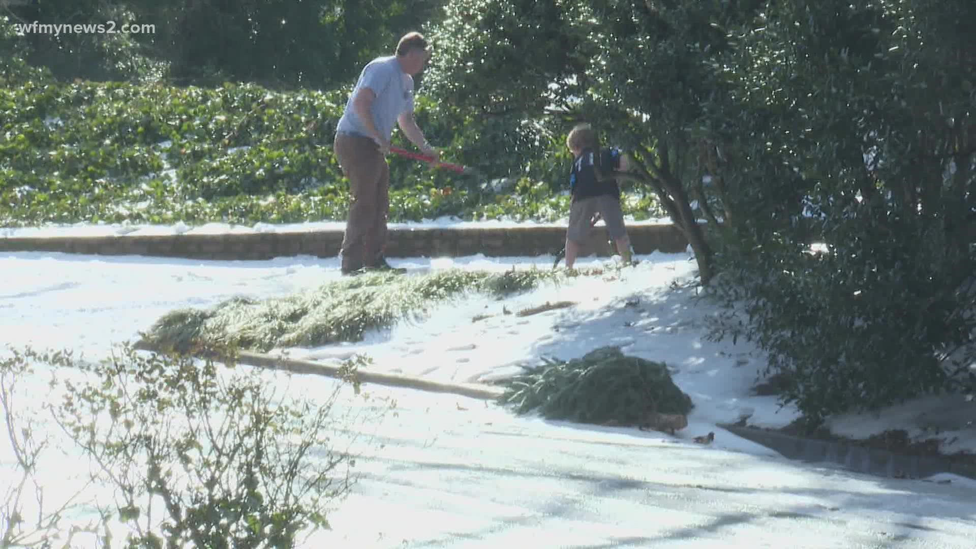 The city of Winston-Salem says it focused on clearing collector roads and is headed to neighborhood streets.