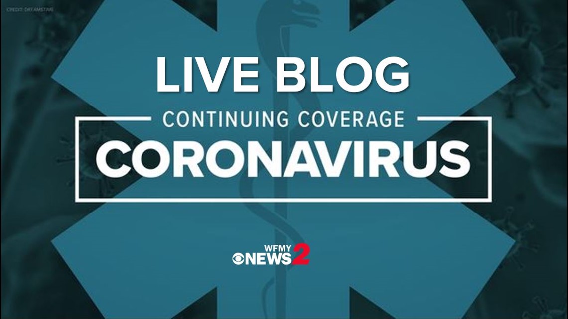 Monday real-time coronavirus updates: North Carolina reports more than 2850 positive COVID-19 cases and 33 deaths - WFMYNews2.com