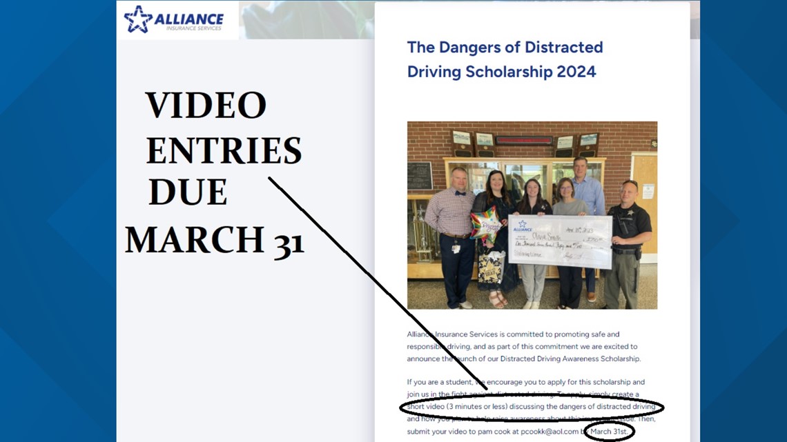 College Scholarship Money: Make a video about distracted driving