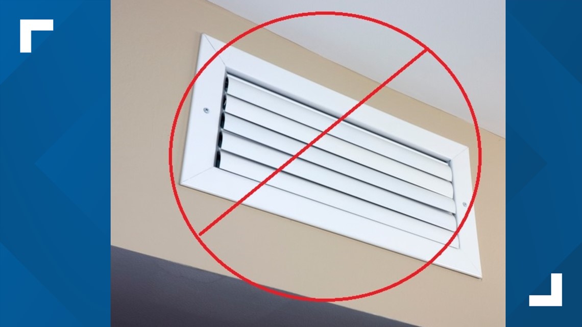 Closing air vents in unused rooms won't make it feel warmer
