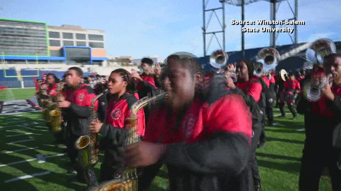 Winston-Salem State University marching band on ESPN's First Take
