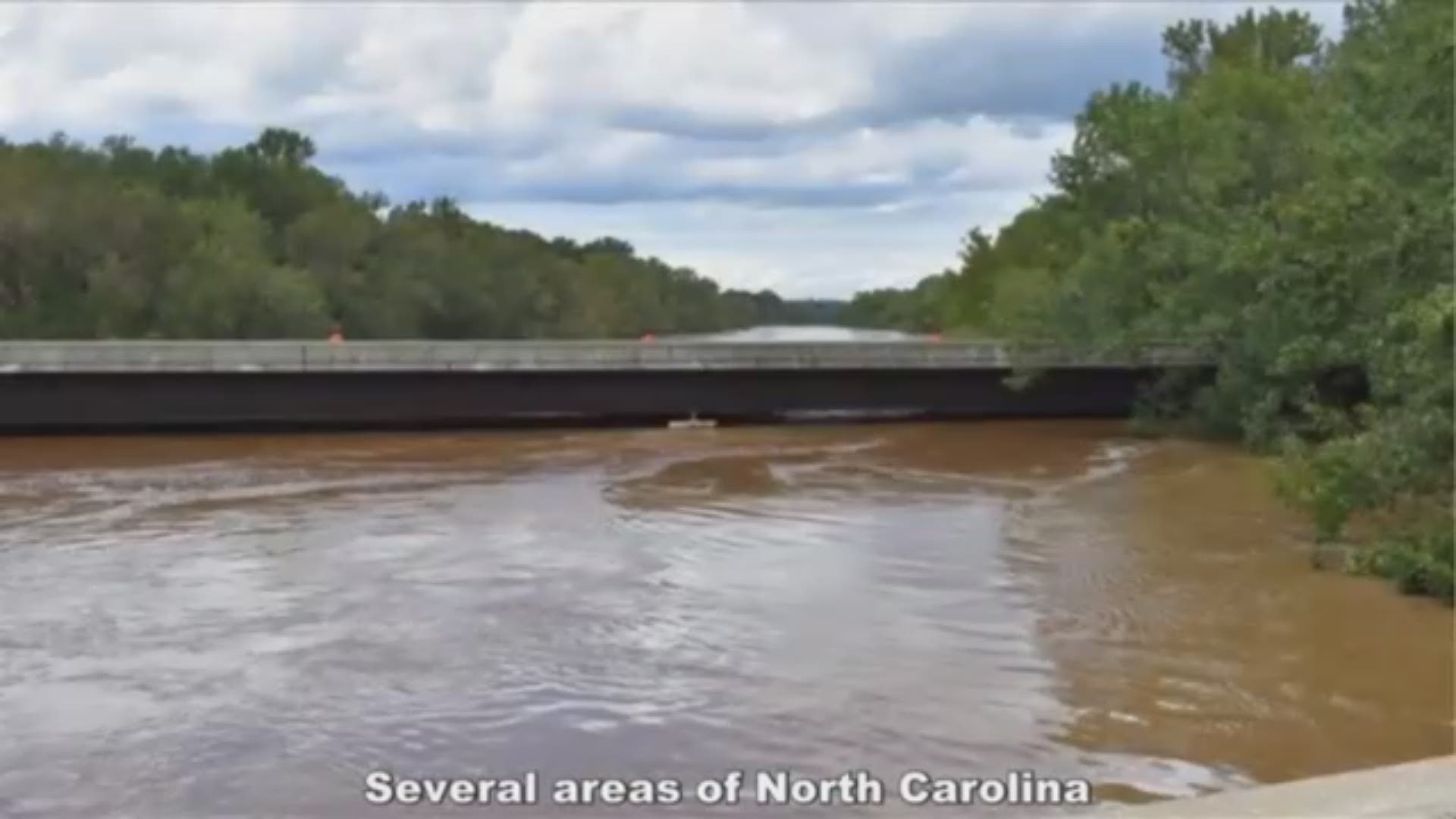 "Several areas in NC are still experiencing catastrophic flooding. Avoid driving over roads with standing or moving water, and do NOT drive around barricades or road closure signs.": NCSHP