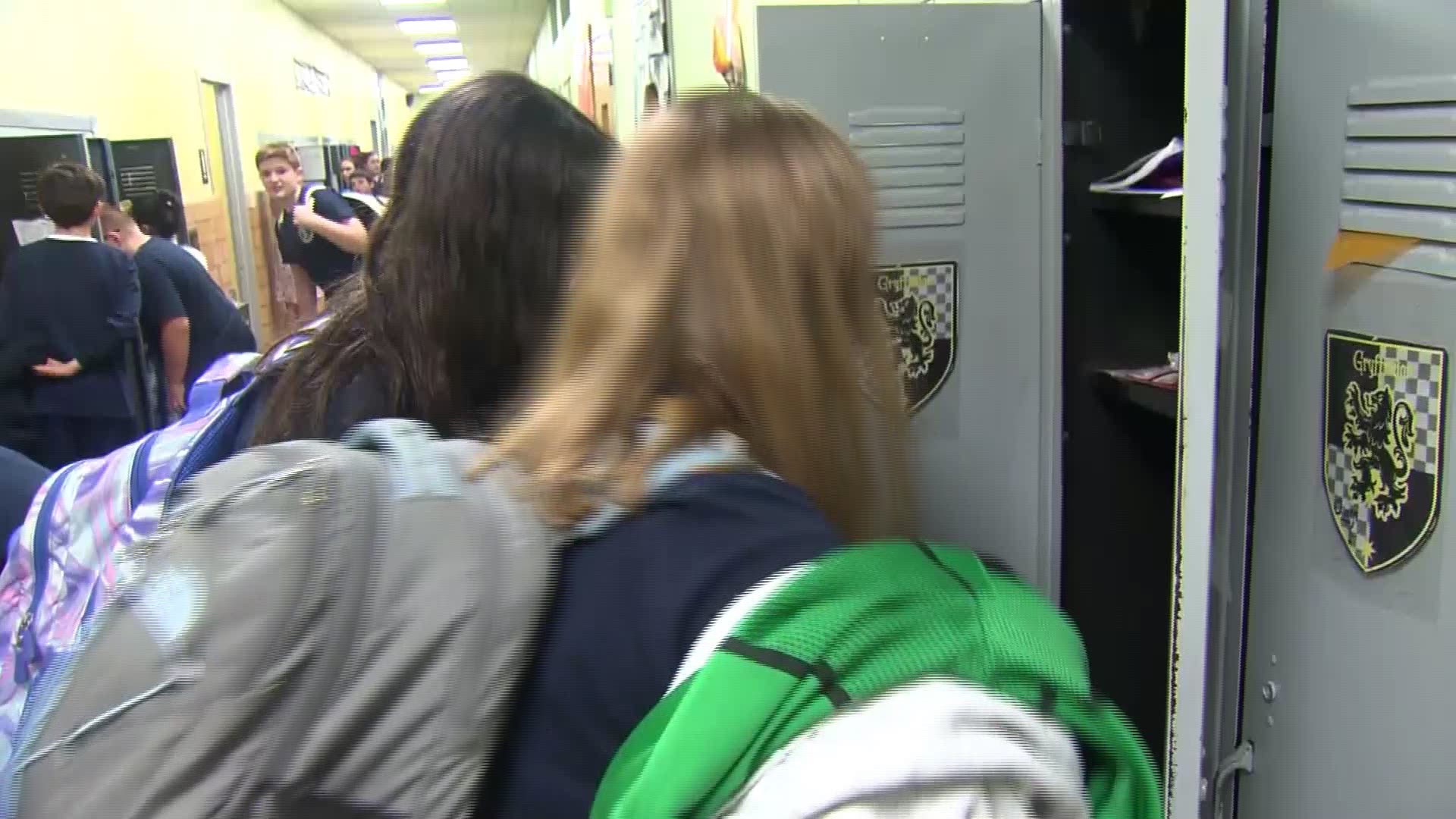 13-year-old Jess LaFlamme put a sticky note saying two nice things about everyone in the middle school in their lockers at St. Agatha's in Milton, Mass.