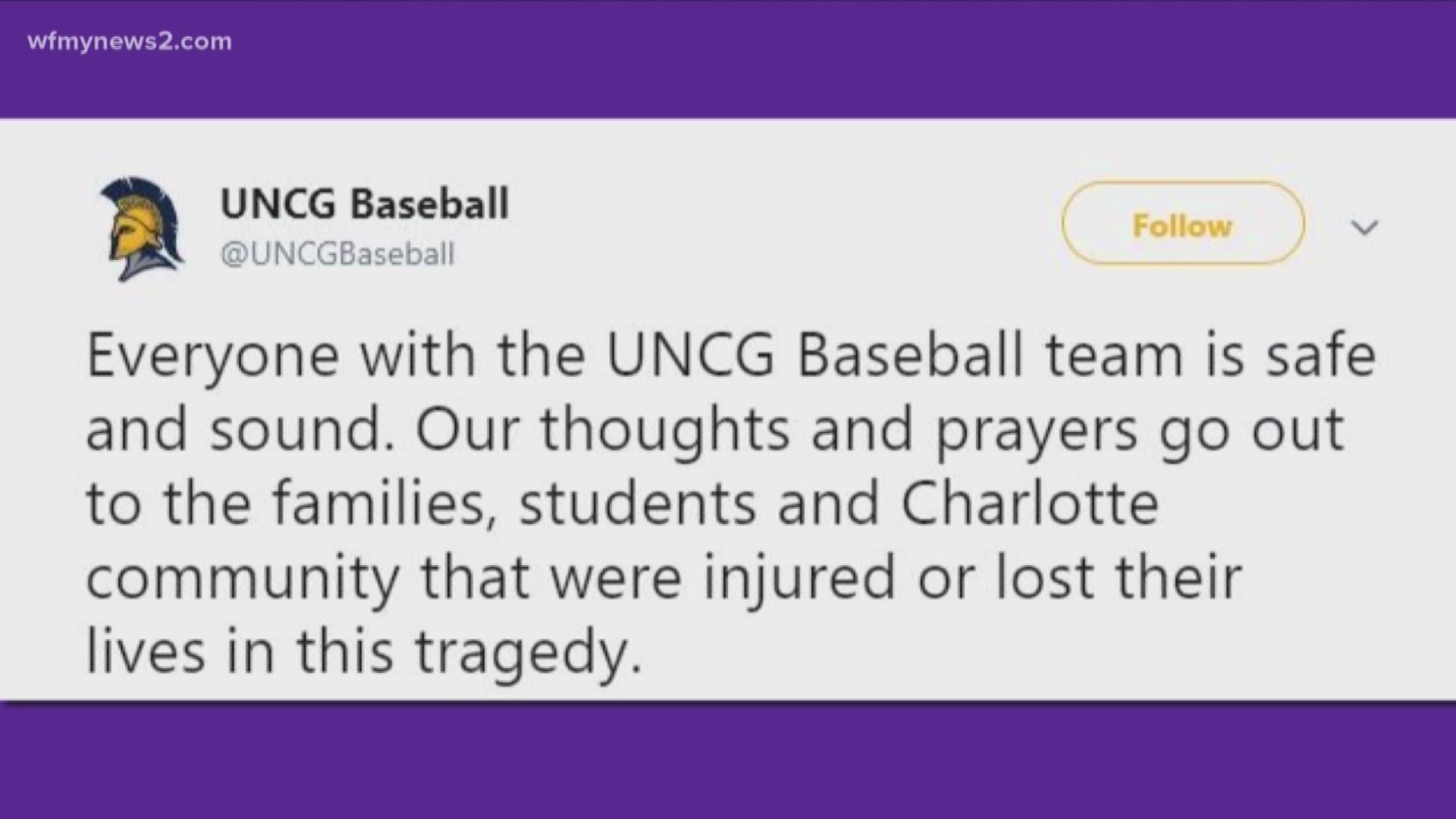 The team tweeted about an active shooter near the baseball stadium. Players and coaches were safe in the locker room.