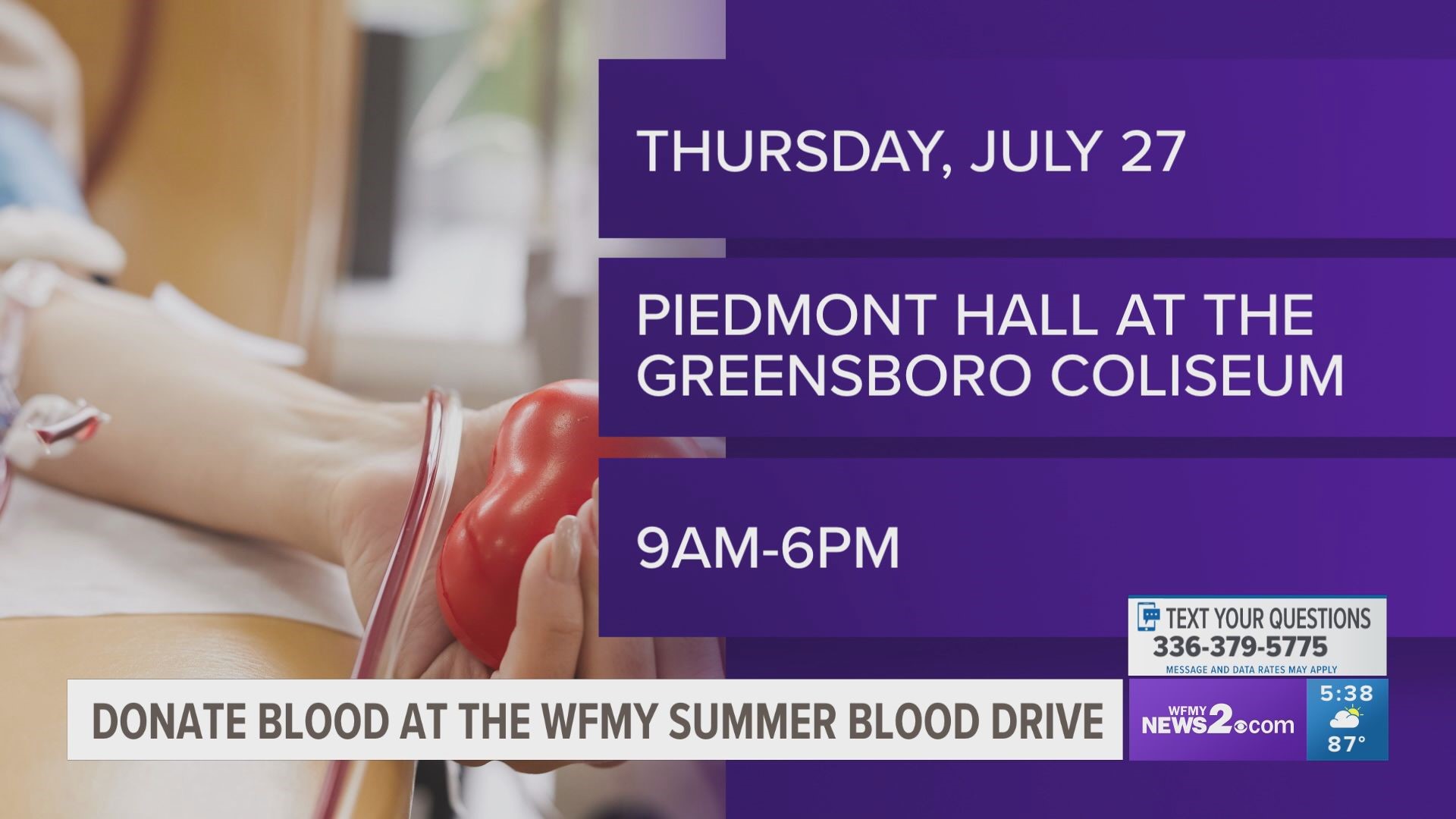 WFMY News 2 is teaming up with the Red Cross for our annual drive. Blood donors are needed!