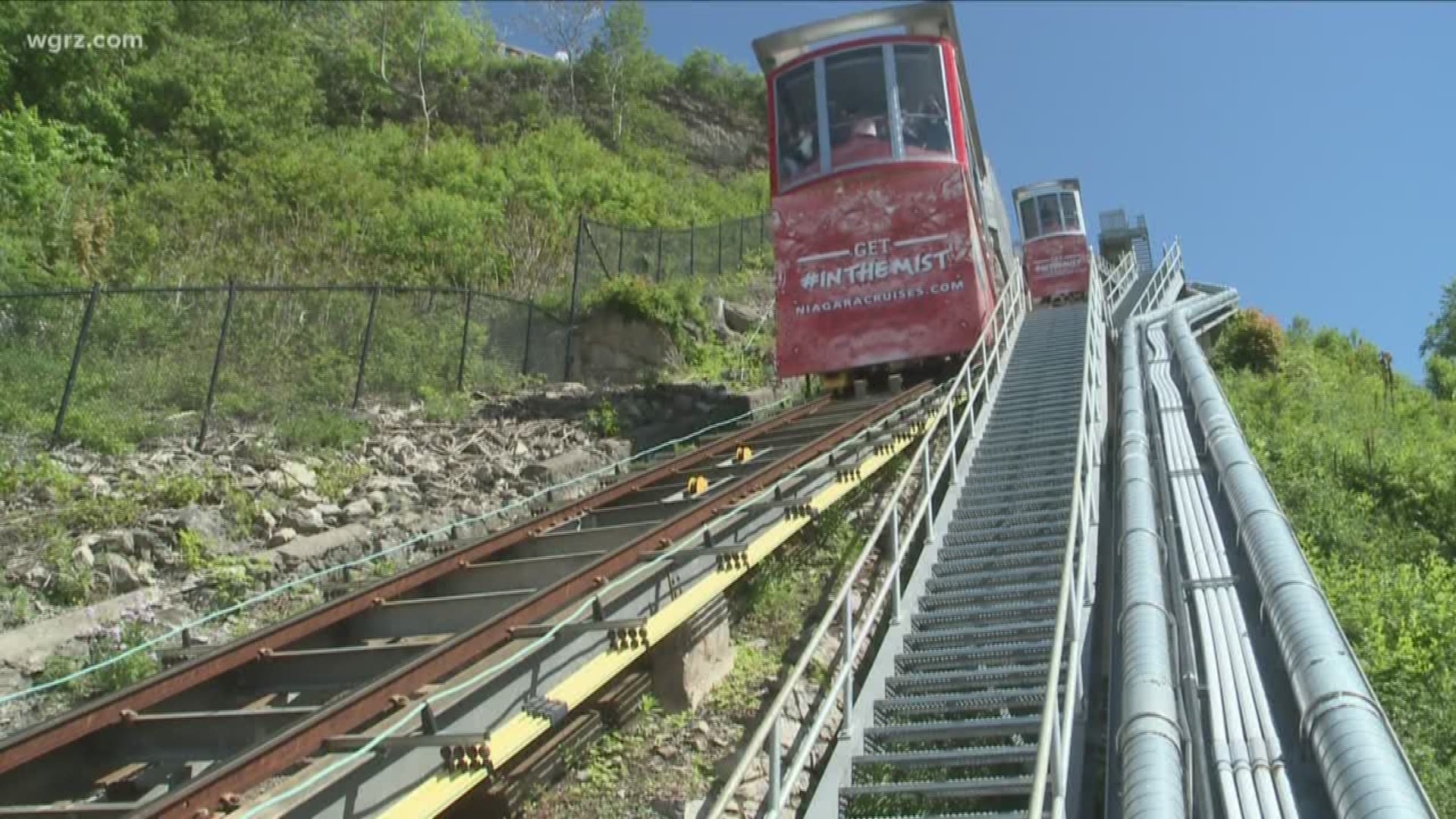Funicular rail cars open at Niagara Falls