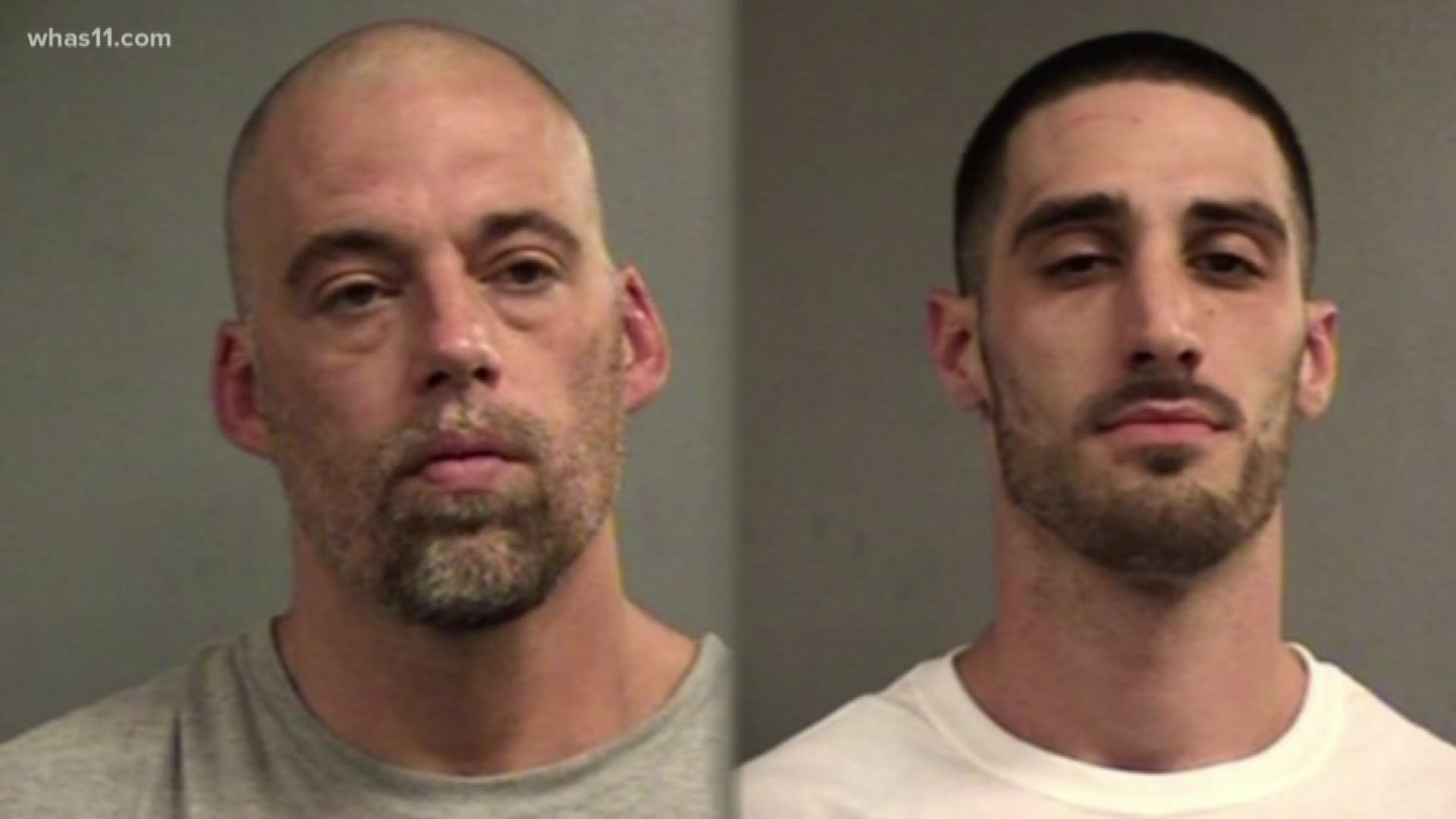 Louisville Metro Corrections says two men hid in trash cans in order to escape the facility Saturday night.