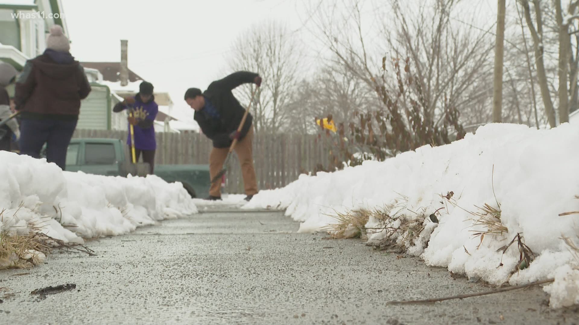 Instead of staying in the warmth of their homes, these teens are out in the cold for hours with shovels in hand.