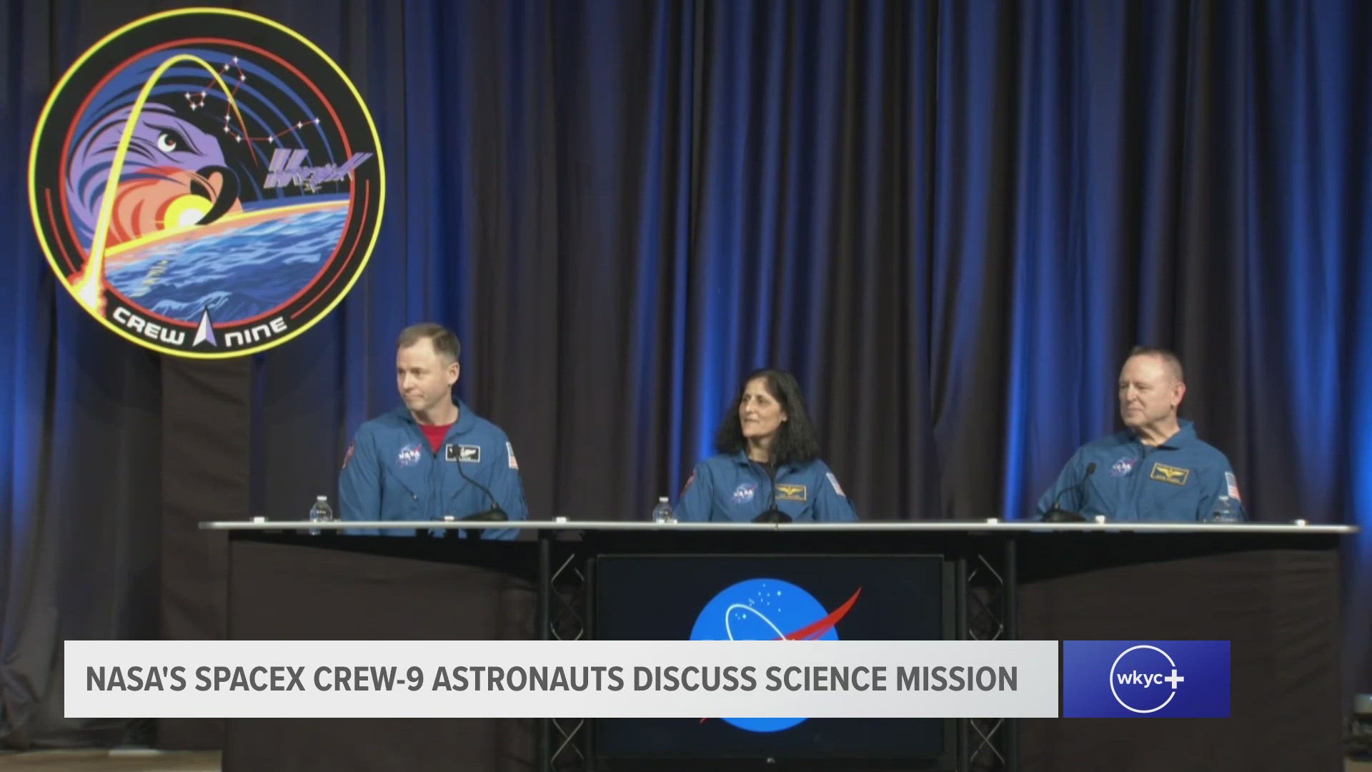 Butch Wilmore, Suni Williams and Nick Hague spoke with reporters at Johnson Space Center in Houston.