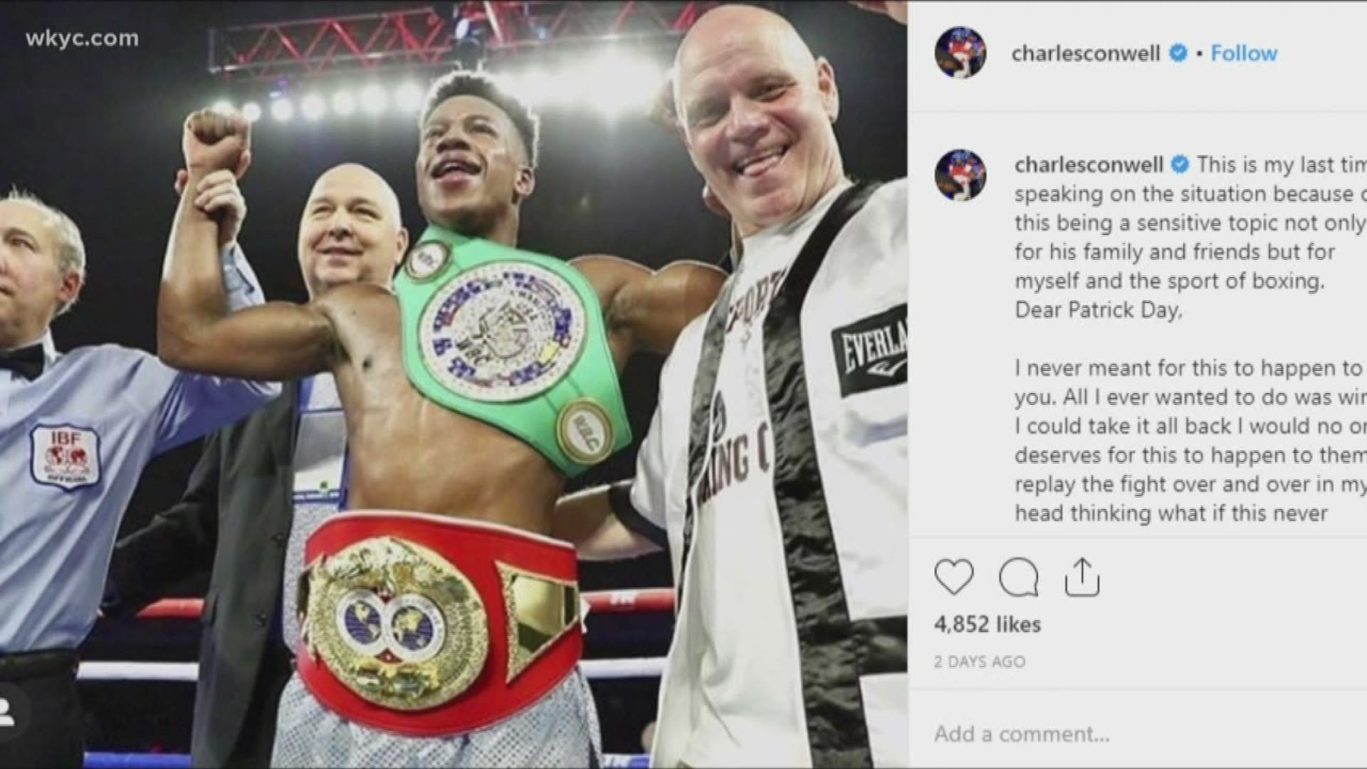 Patrick Day died Wednesday, four days after sustaining head injuries in a fight with Charles Conwell. Conwell is a native of Cleveland Heights.