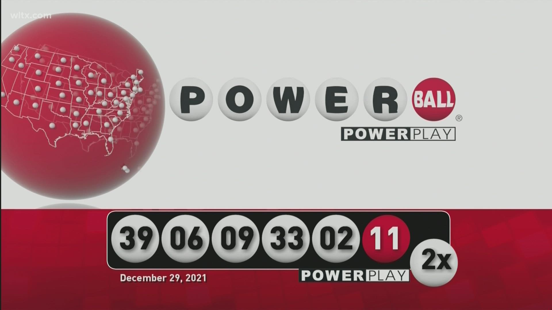 Here are the winning Powerball numbers for Monday, December 29, 2021.