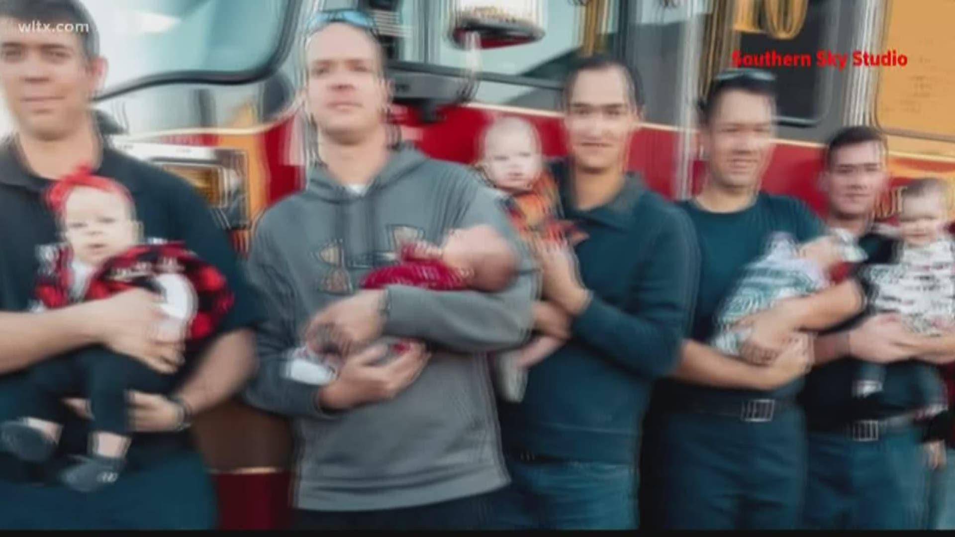 Lexington firefighters celebrate babies.