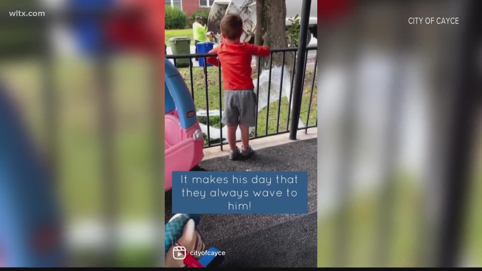 Luke Thompson, 4 lives in Cayce with this family.  He has Down Syndrome and loves nothing more than waving to the local trash guys.