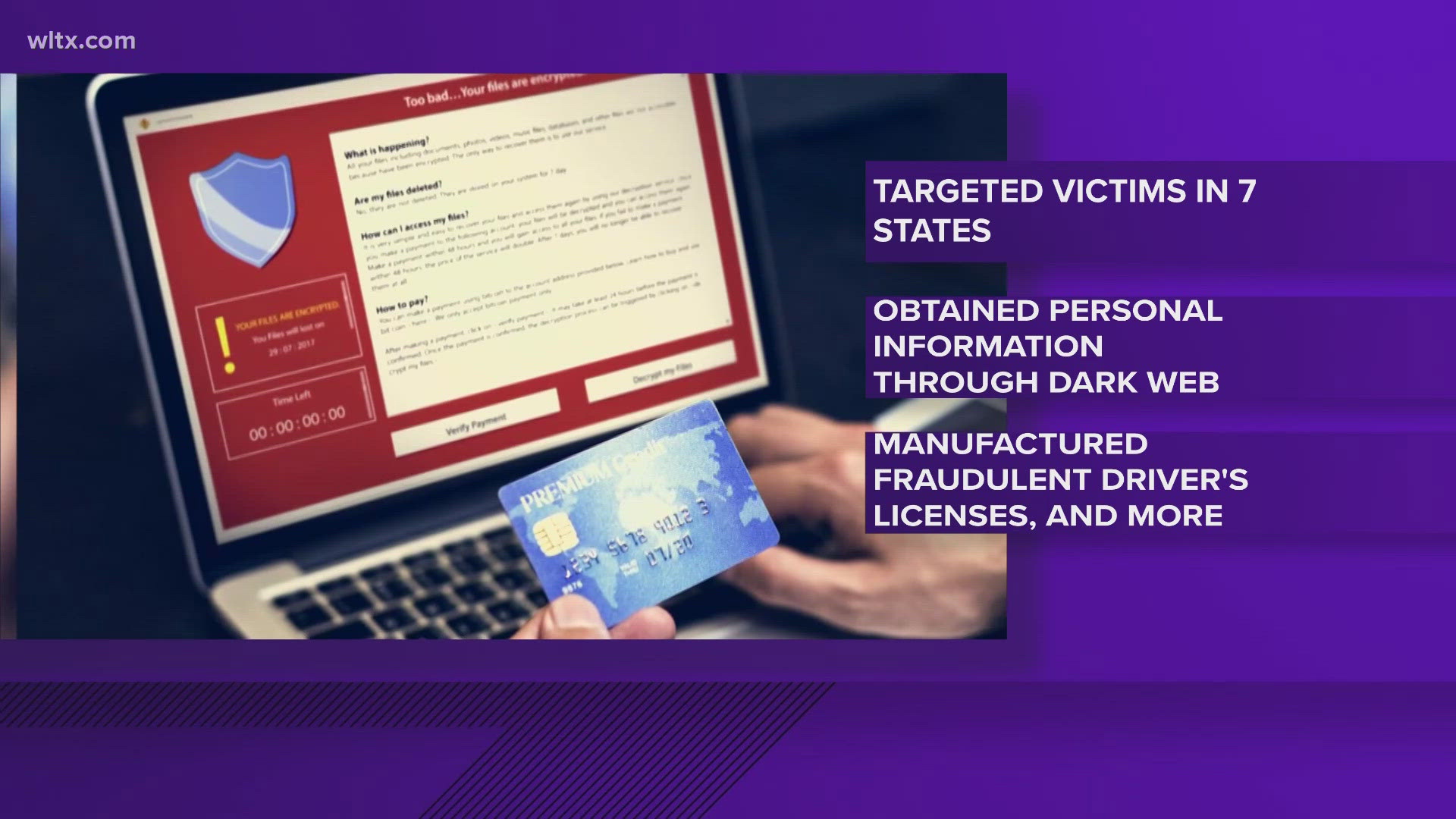 From 2020-2023 the Columbia based group targeted victims in 7 states, including SC by obtaining stolen personal information from the dark web. 